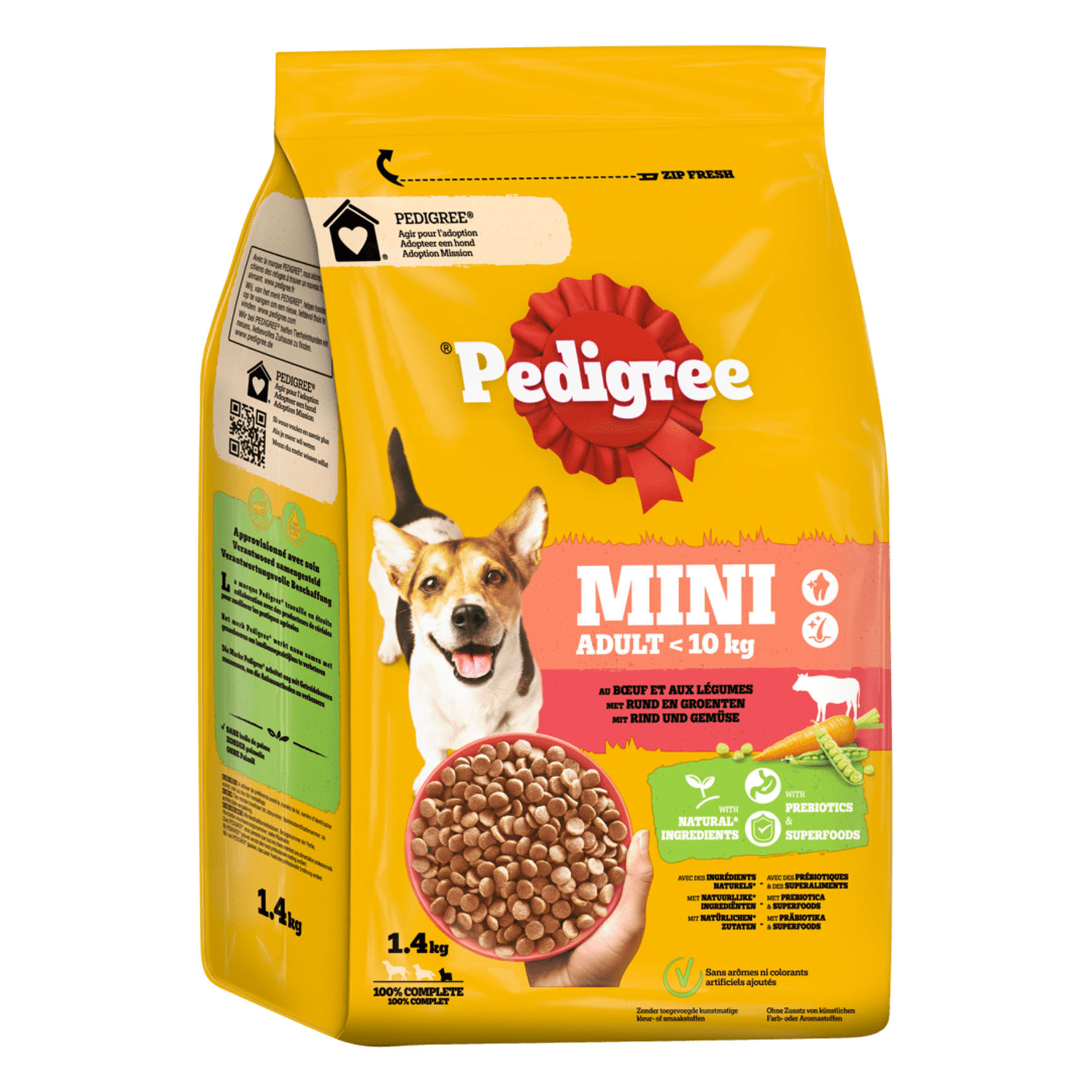 Pedigree Cibo secco Adult Mini con manzo e verdure 1,4 kg
