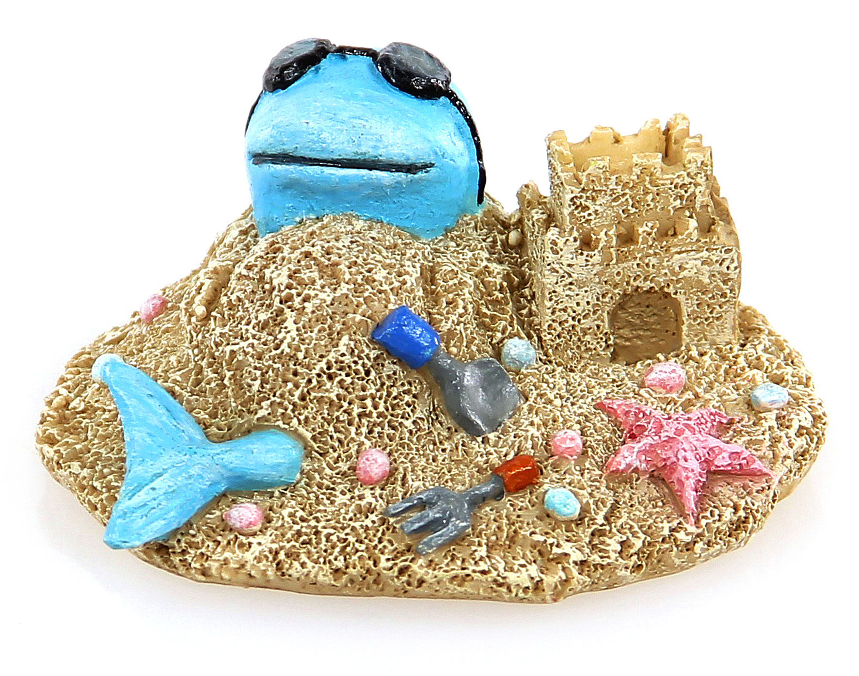 Mini-Déco Fish on Beach, bleue, 7x5.5x3.3cm