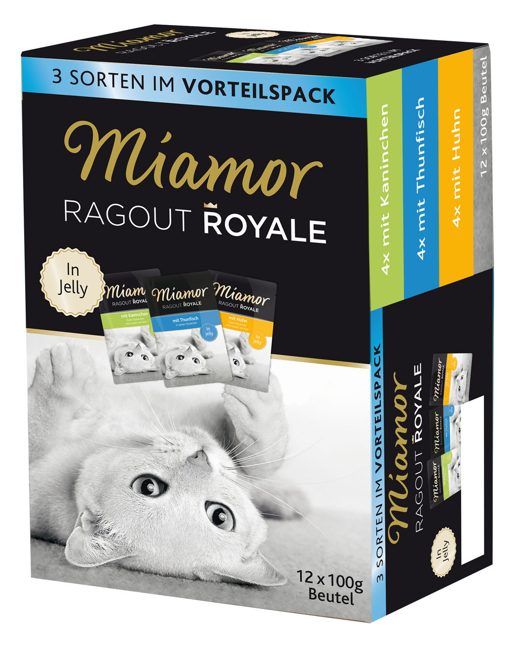 Miamor Ragout Royale Multibox, 12x100g mit Kaninchen, Huhn und Thunfisch