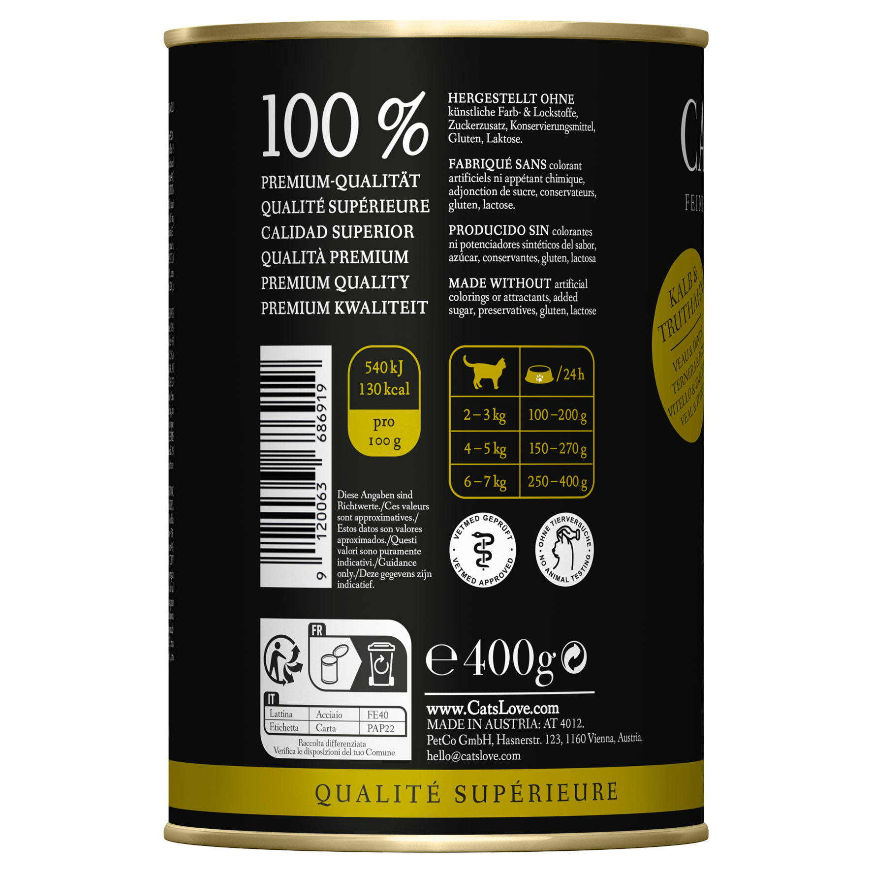 Cat‘s Love, Adult, Kalb & Truthahn, 400g