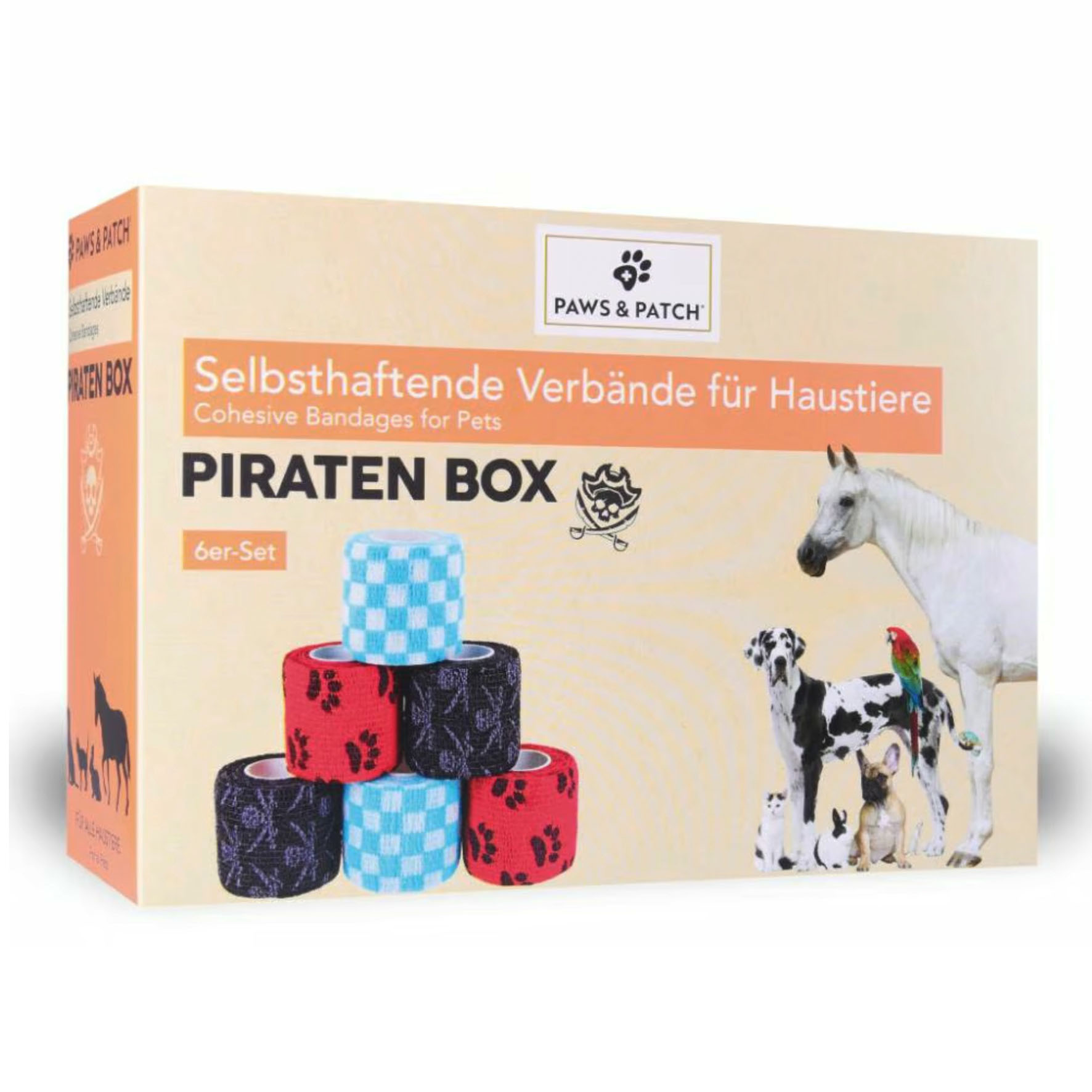 Paws & Patch Pansements auto-adhésifs PIRATEN BOX Lot de 6 5 x 5 cm