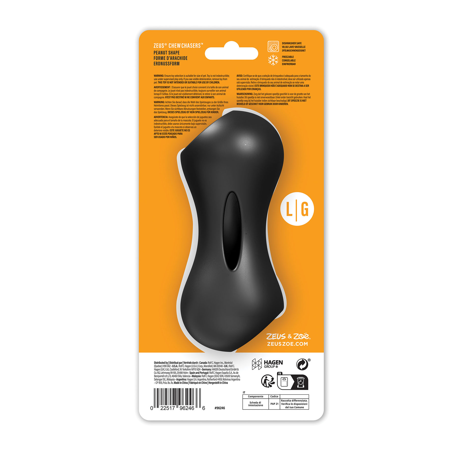 Zeus Chewchasers Peanut, Gr. L, 14cm, schwarz