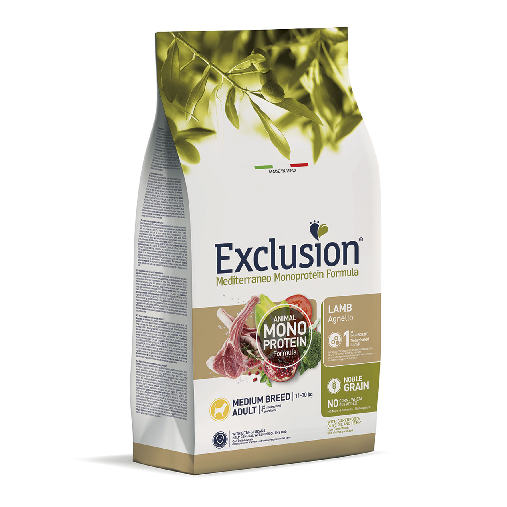 Exclusion Mediterraneo Adult Medium Breed Lamm, 3kg