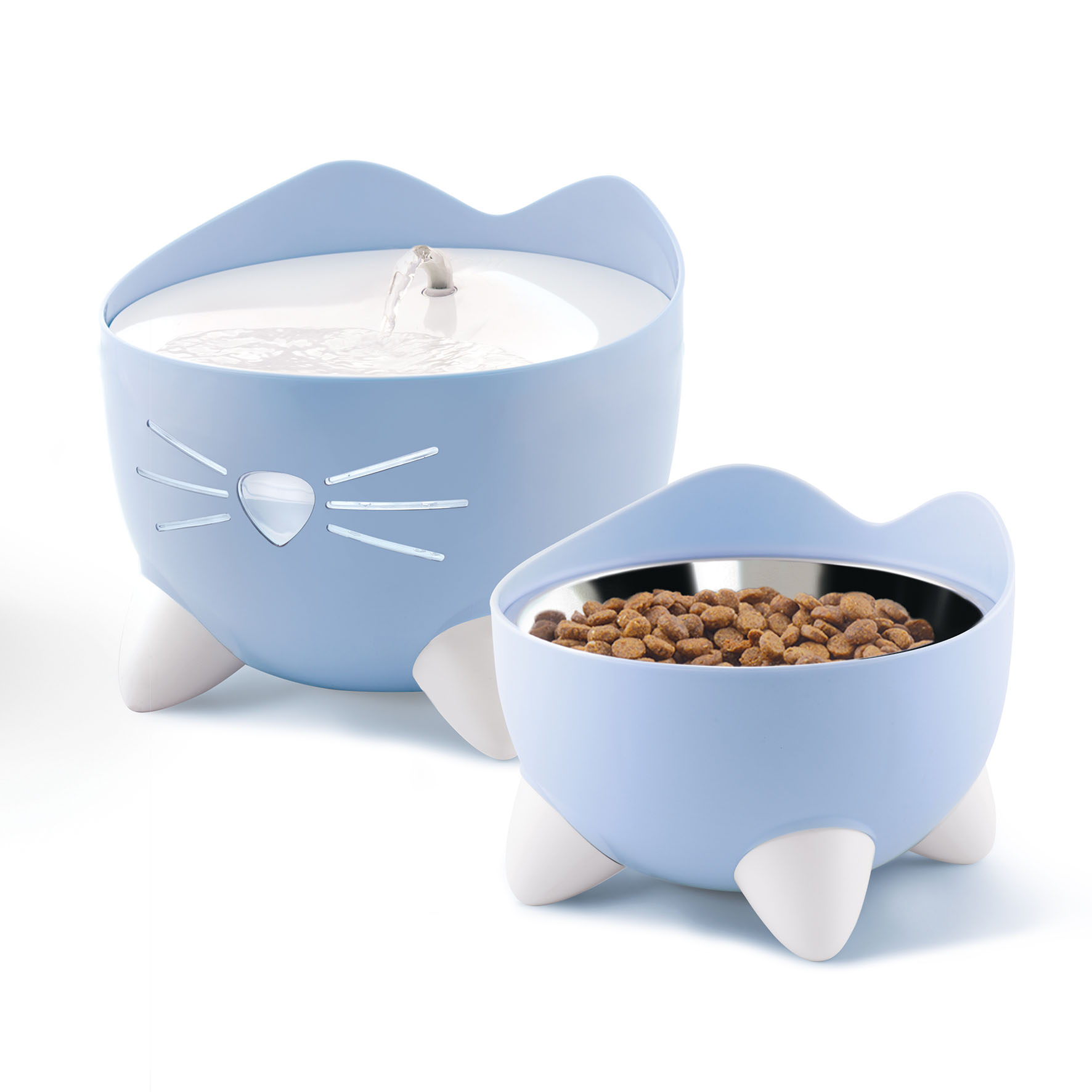 Catit Pixi Combo Pack Trinkbrunnen & Futternapf, blau