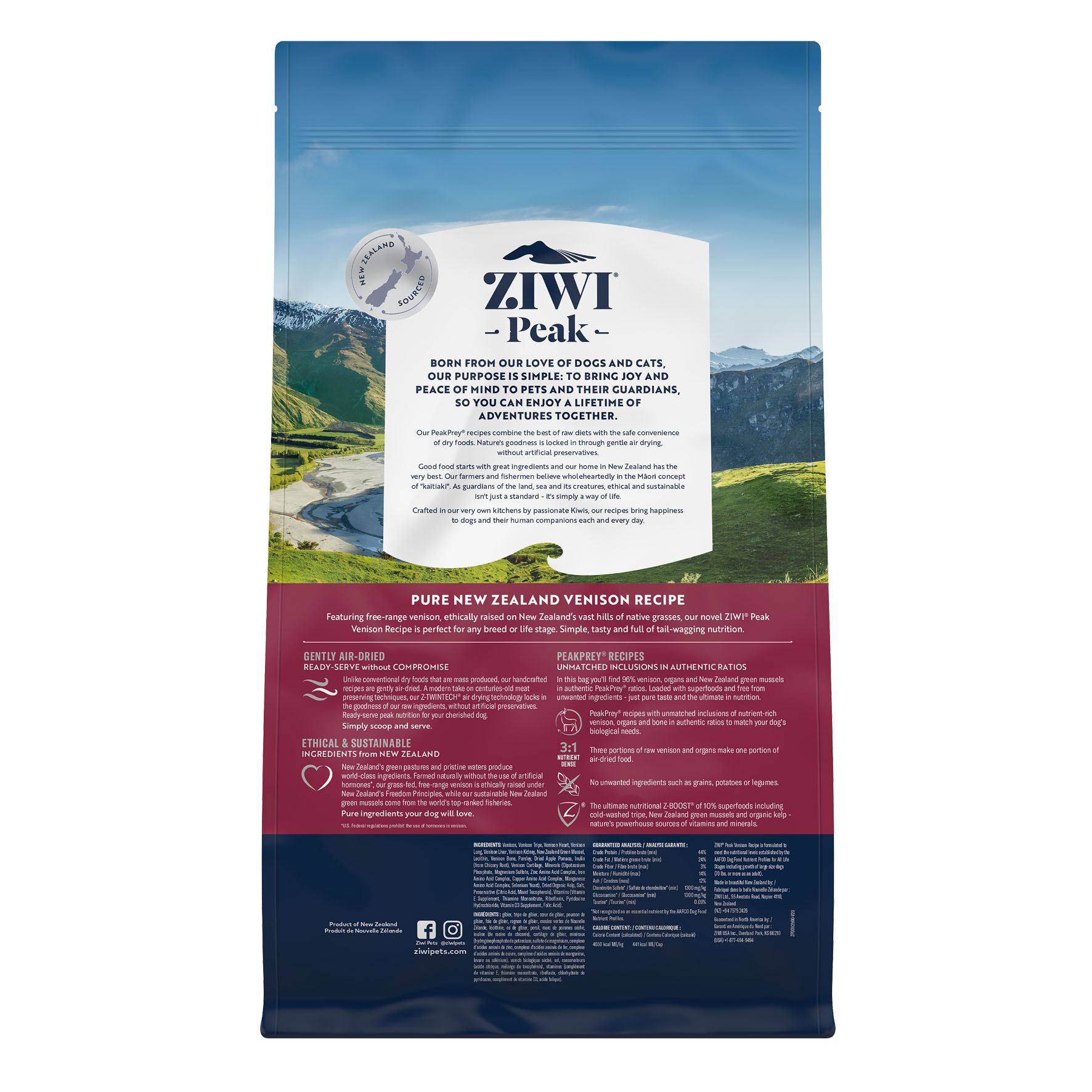 Ziwi Peak Original Cervo Essiccato all'Aria, 2,5 kg