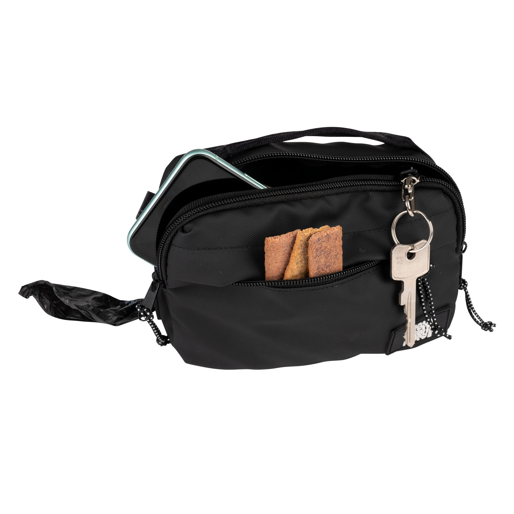 Max&Moll sac pour chien Matrix 2.0 noir, L:18cm H:12cm L:6cm, sangle:140cm