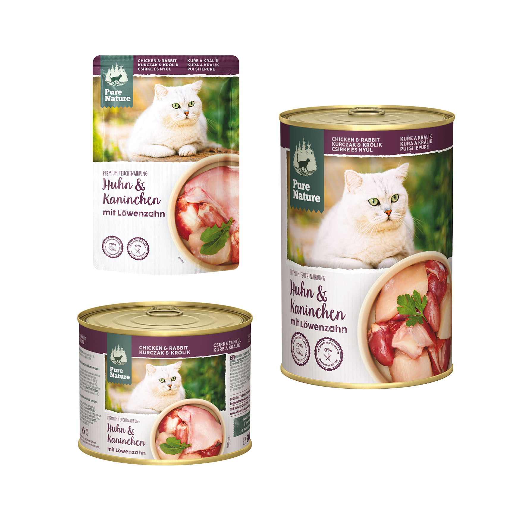 PureNature Huhn und Kaninchen mit Löwenzahn