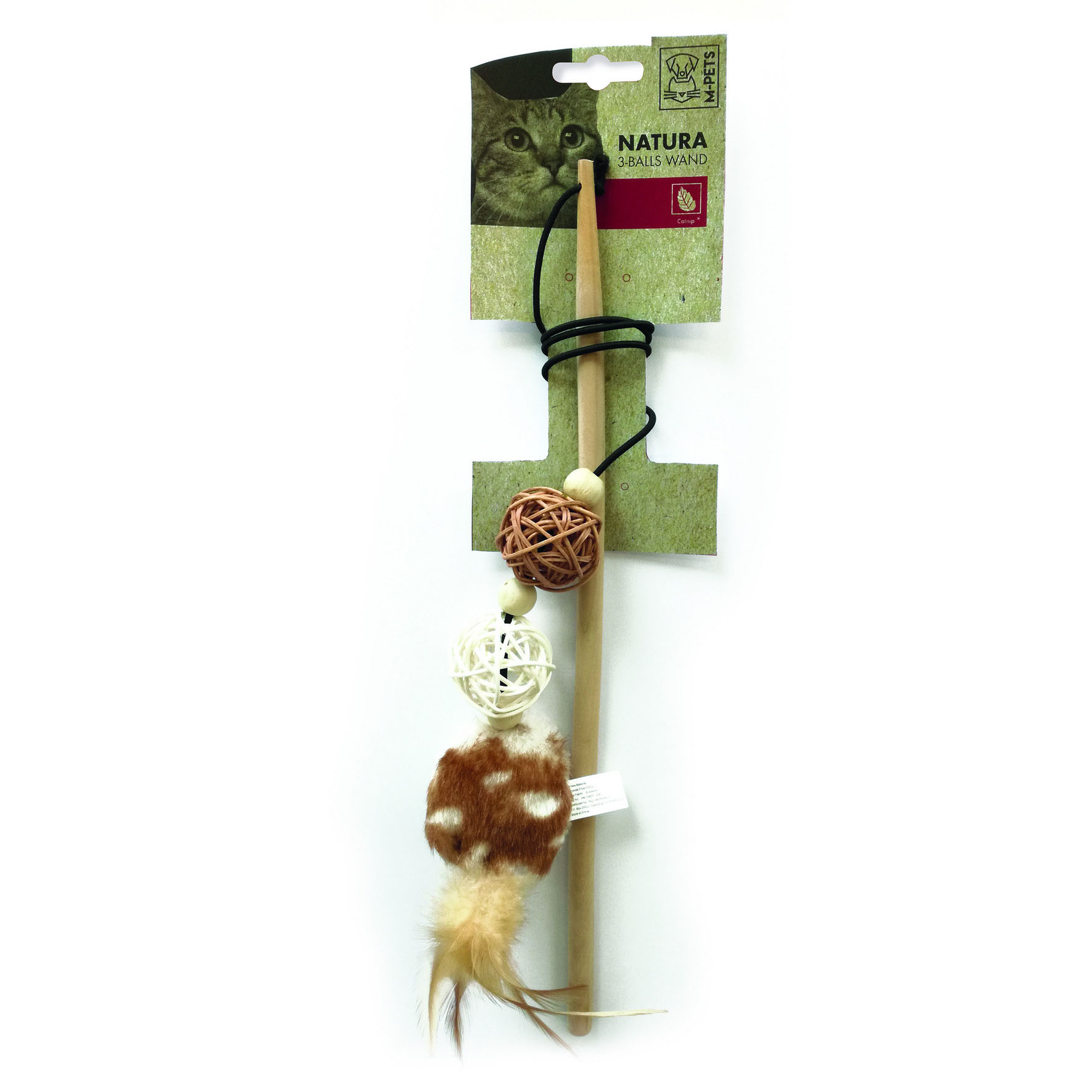 M-Pets Natura Katzenspielangel aus Holz, 35cm