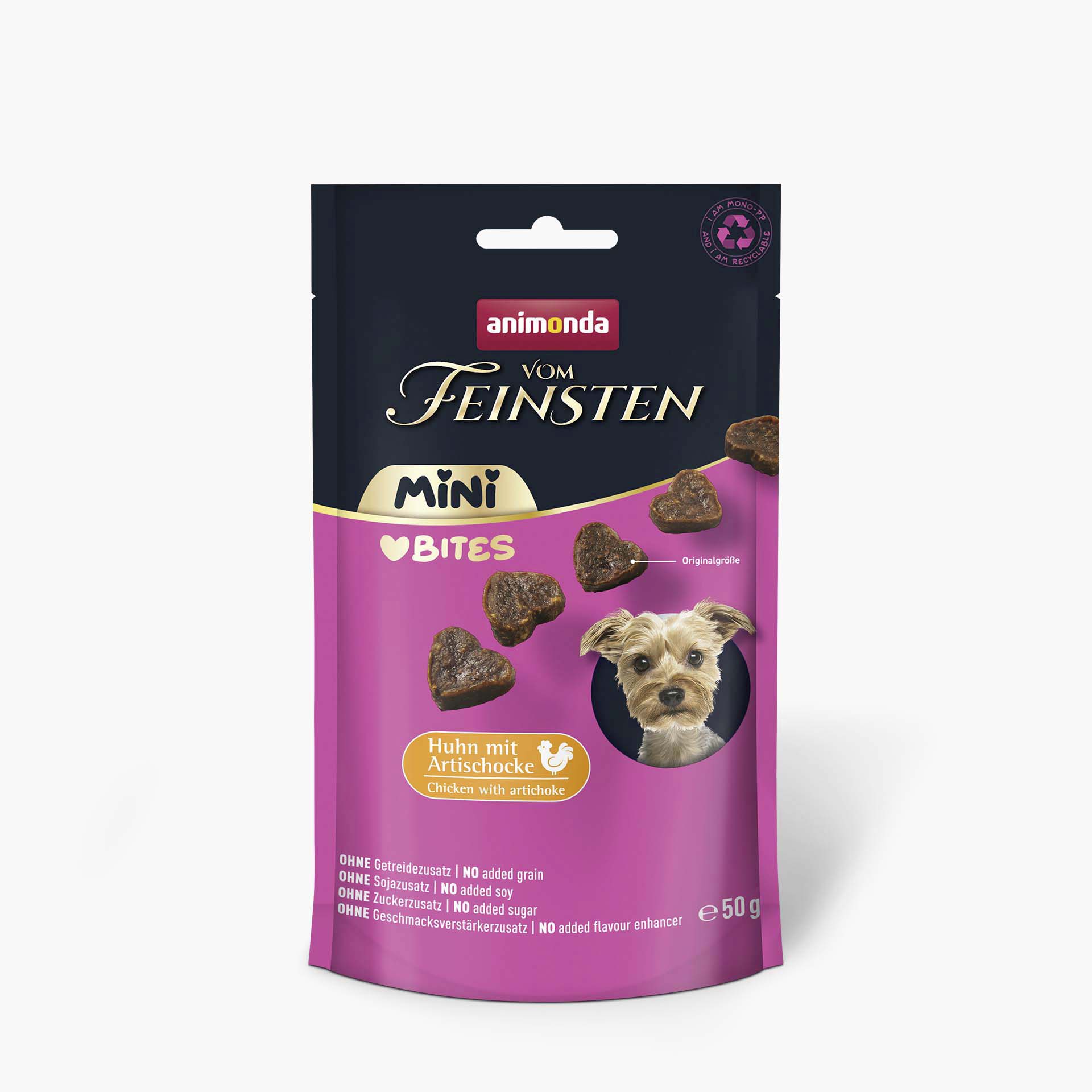 Animonda vom Feinsten Adult Mini Love Bites Huhn mit Artischocke, 50g Animonda vom Feinsten Adult Mini Love Bites Huhn mit Artischocke, 50g