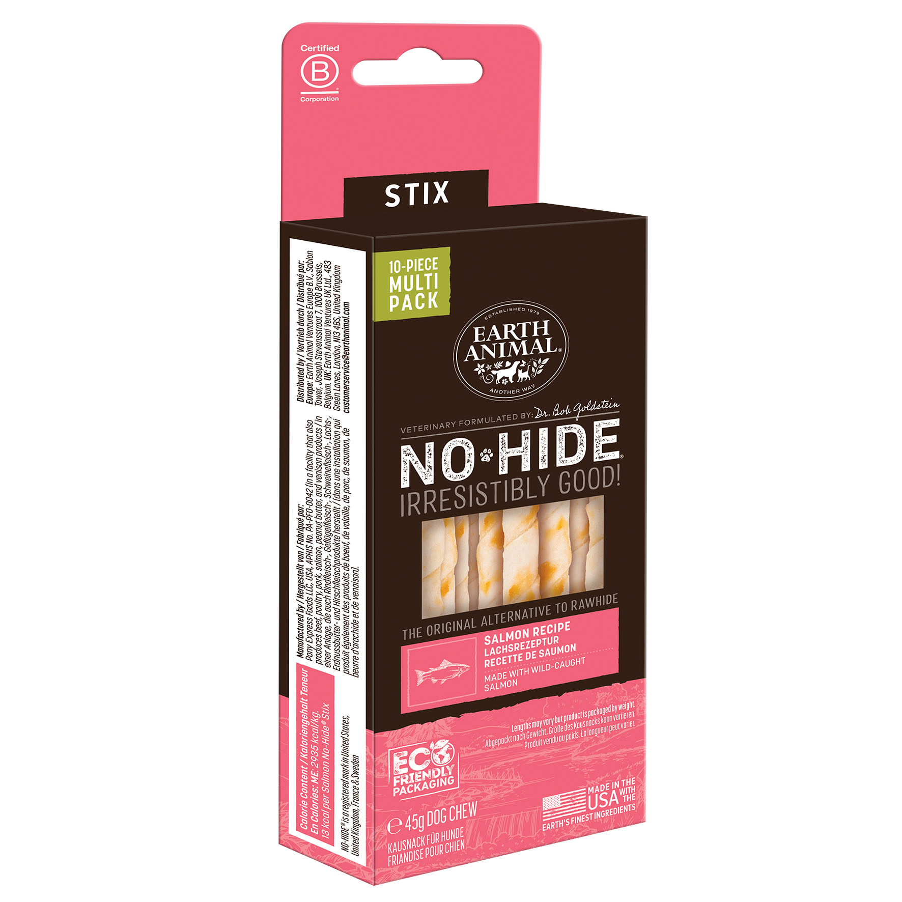 Chewing-gum No Hide au saumon, STIX, 10pcs, 18.5cm Chewing-gum No Hide au saumon, STIX, 10pcs, 18.5cm