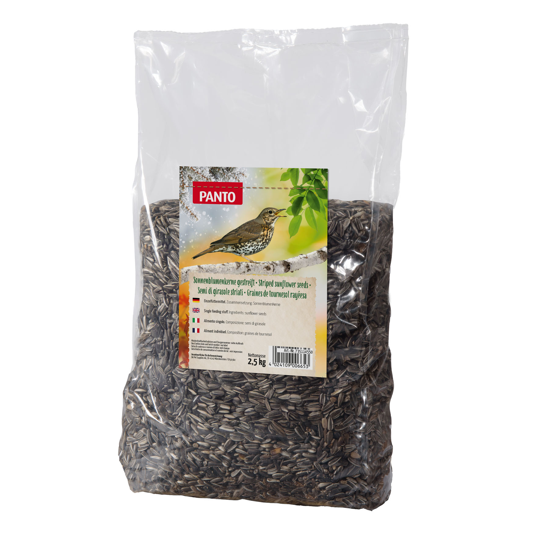 PANTO Sonnenblumenkerne - gestreift, 2.5kg