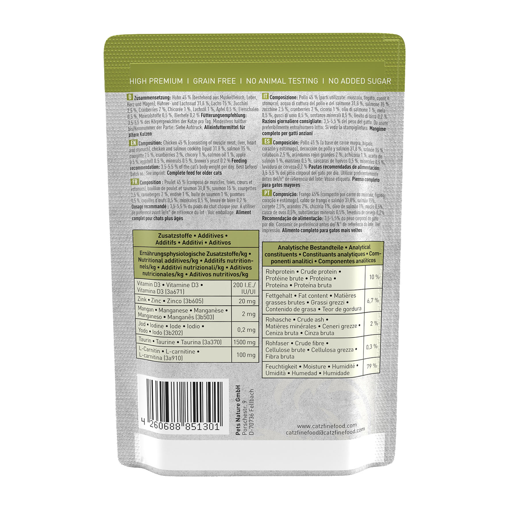 Catz finefood  Senior N° 5 - saumon & poulet 85g