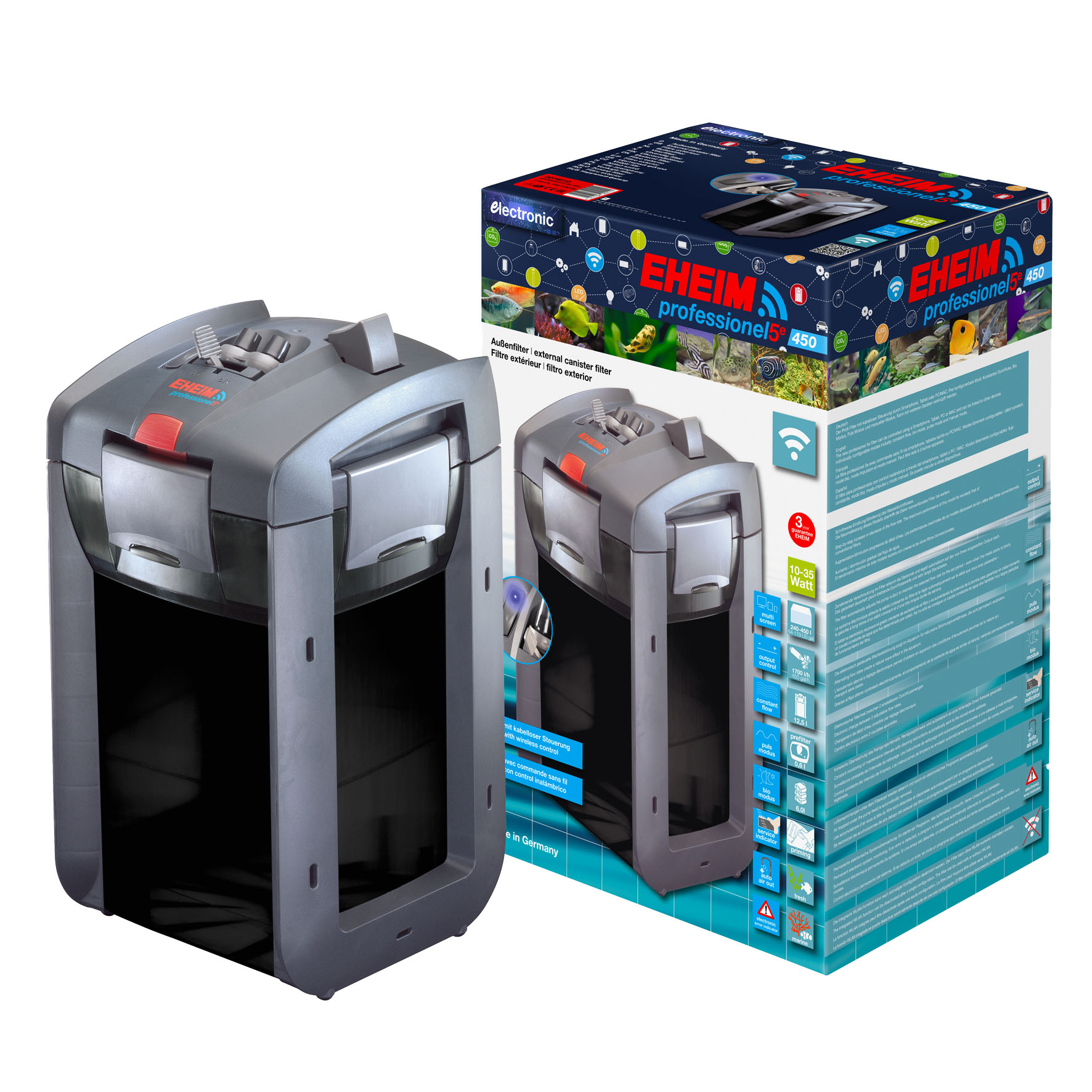 Eheim Aussenfilter professionnel 5e 450, 1700l/h, 10-35W, 26.4x26.4x47.4cm