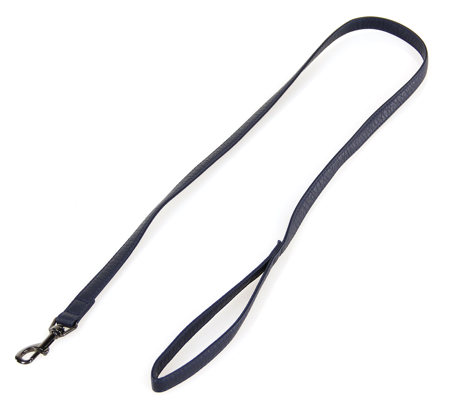 swisspet Kunstleder-Hundeleine, dunkelblau, 15mm/120cm