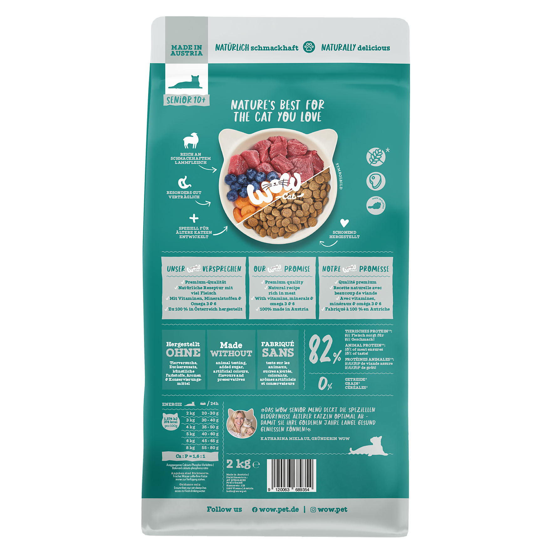 WOW Cat Senior mit Lamm, 2kg