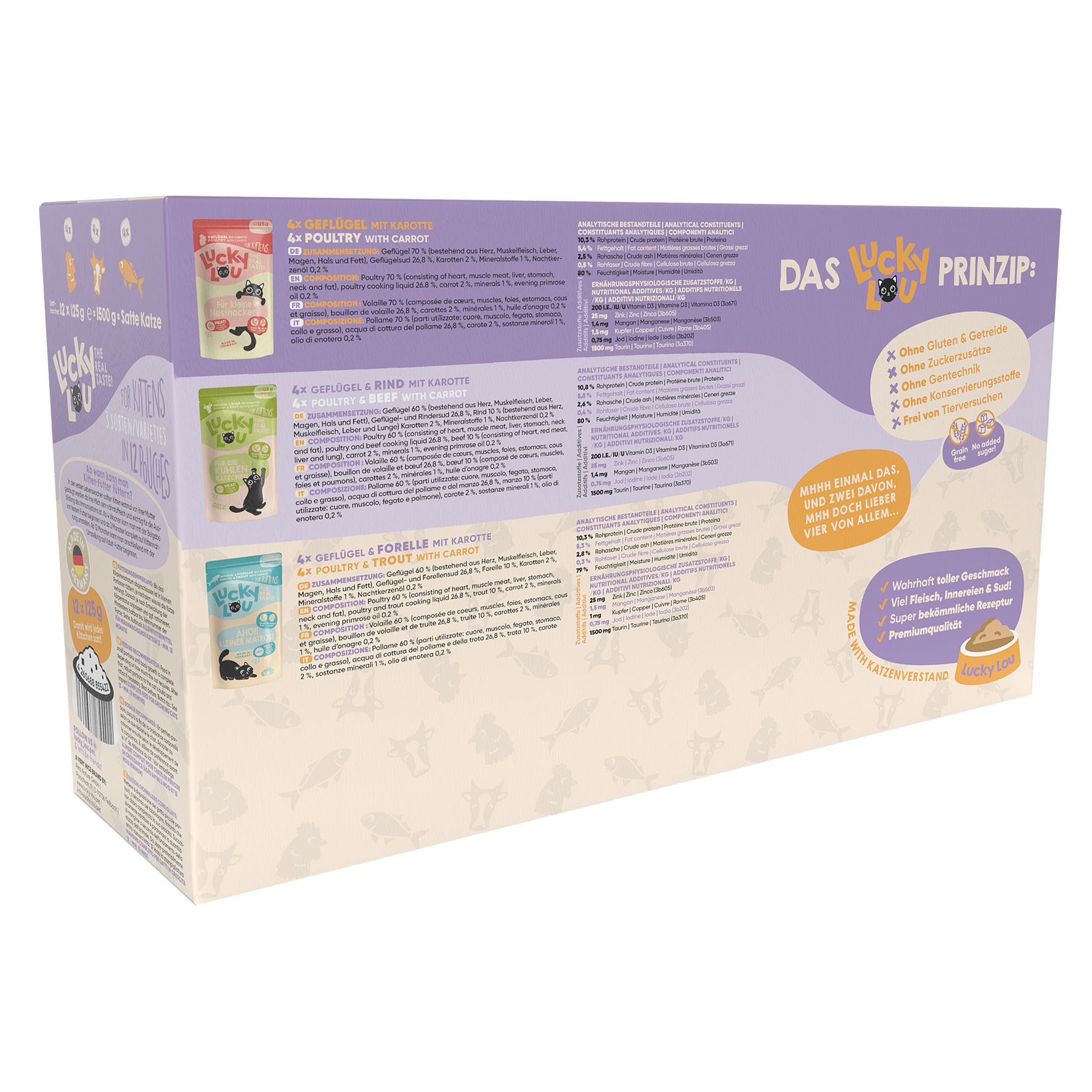 Lucky Lou Kitten Mix-Box, 12x125g