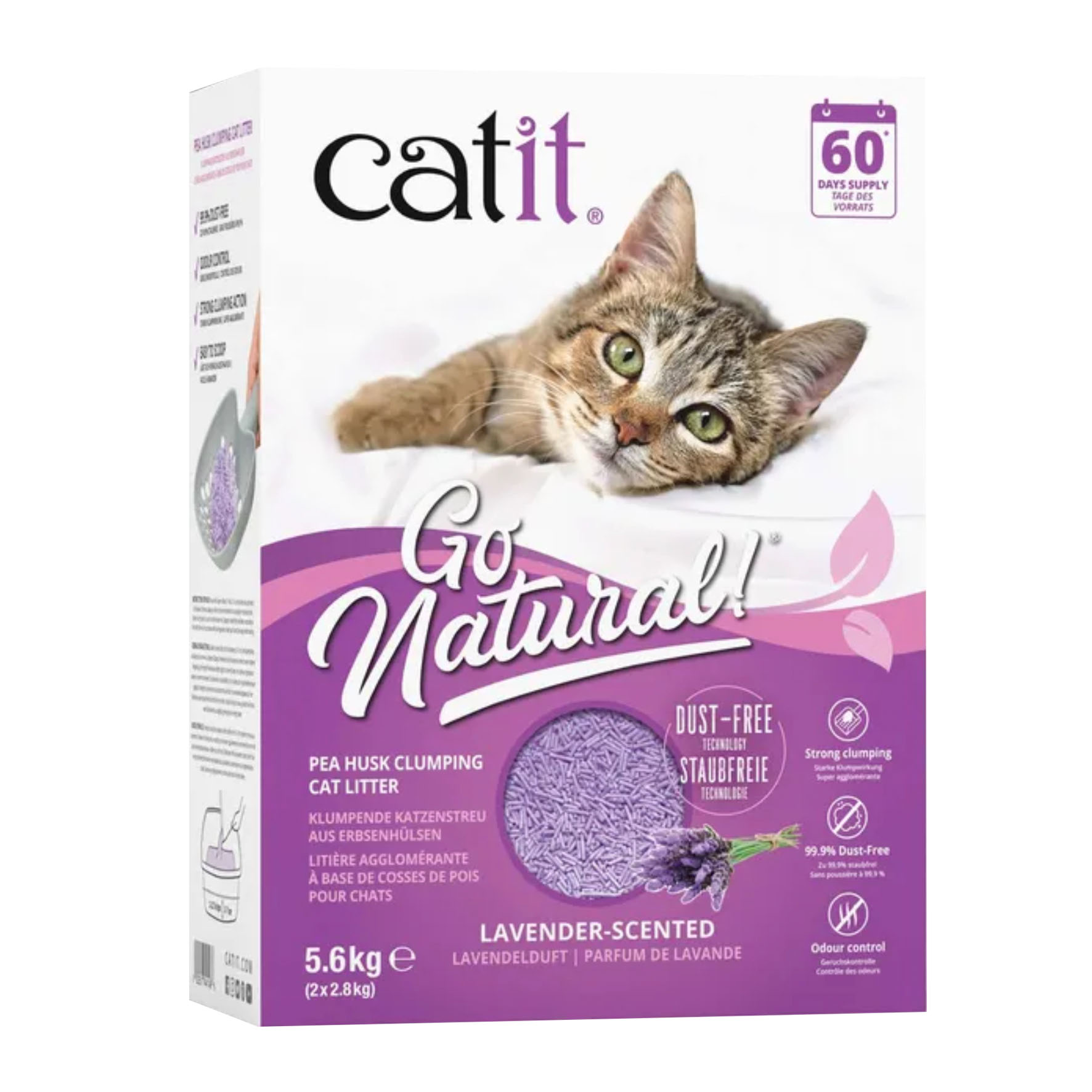 Litière pour chat Catit Go Natural - Pois & Lavande, 5,6 kg