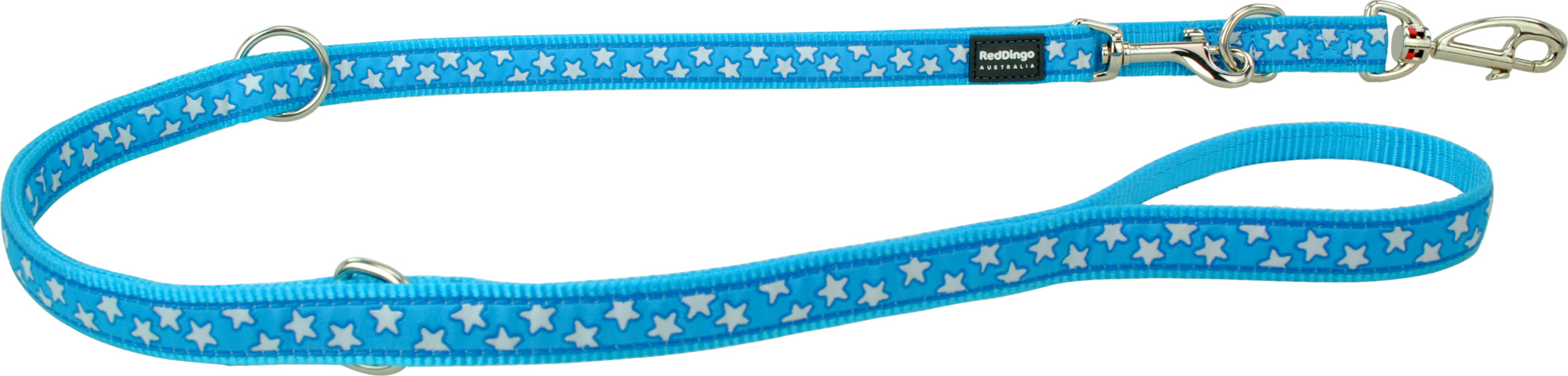 RedDingo Laisse Design White Stars on Turquoise, M: 20mm/200cm