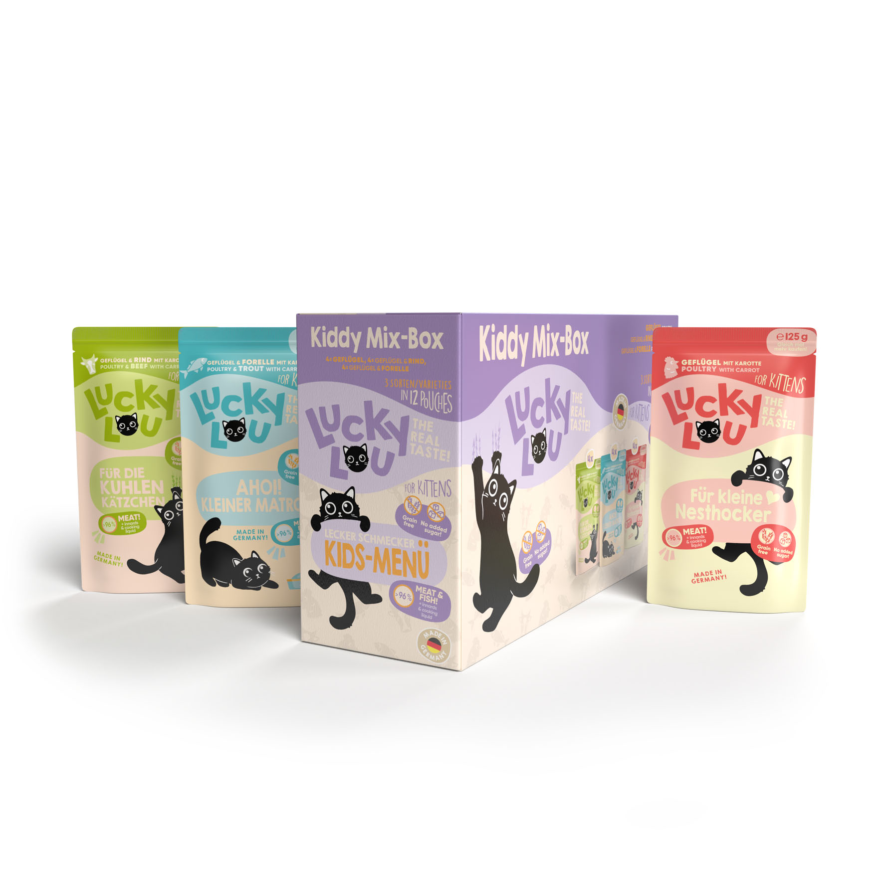 Lucky Lou Kitten Mix-Box, 12x125g
