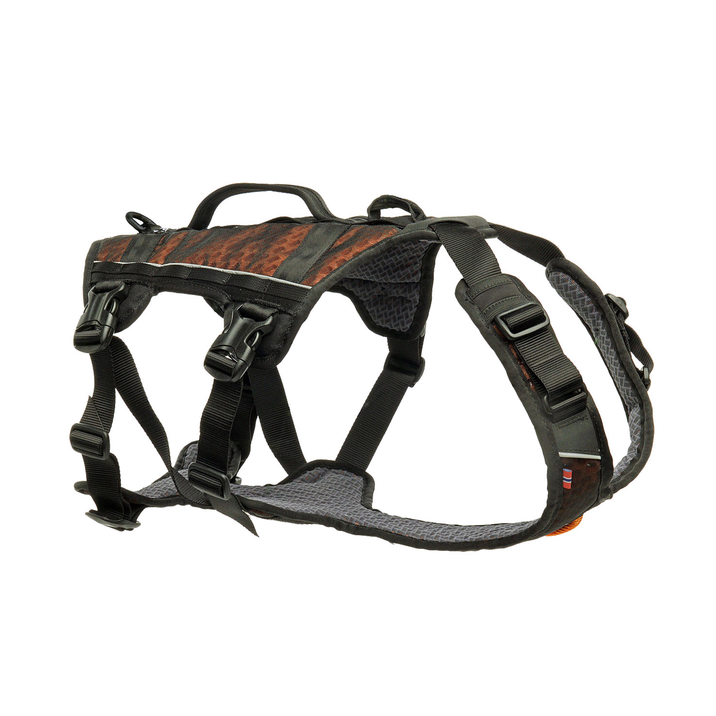 Non-stop Rock long - Geschirr orange/schwarz, M: Hals:43-60cm, Brust:58-84cm