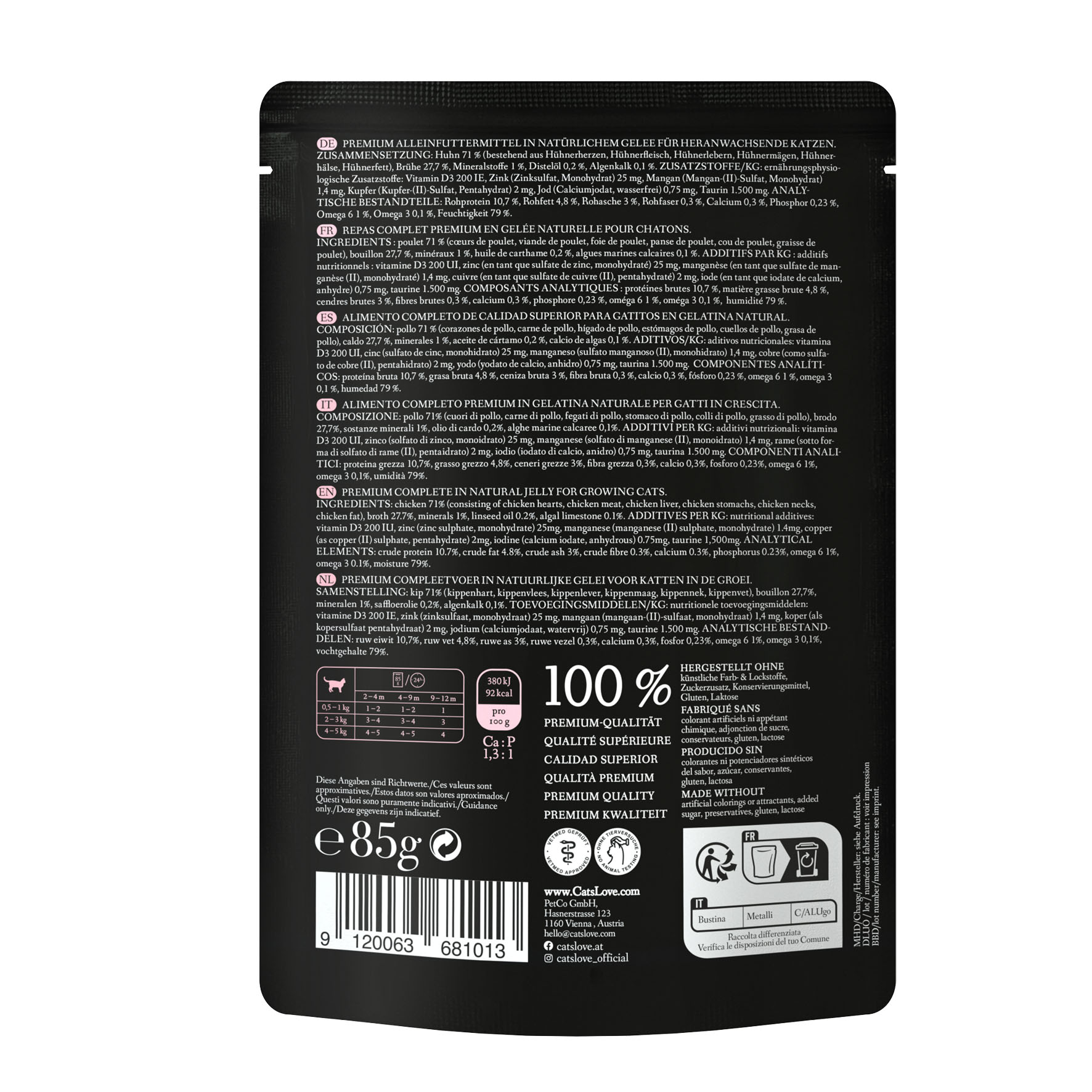 Cat‘s Love Junior Huhn, 85g