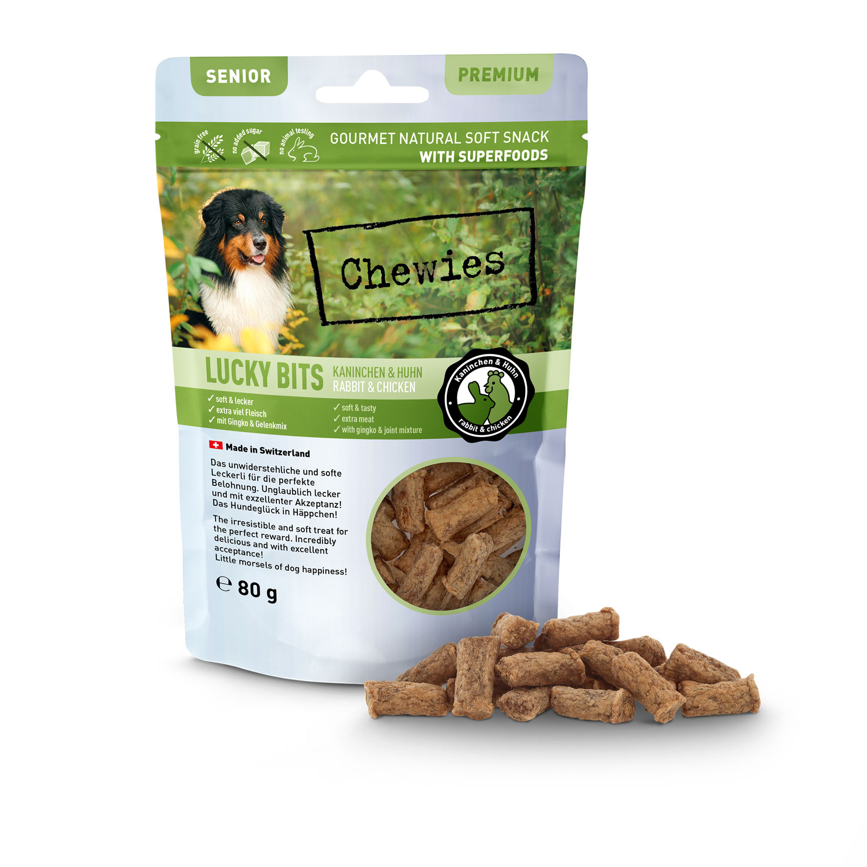 Chewies Lucky Bits Kanin & Huhn Senior 80g