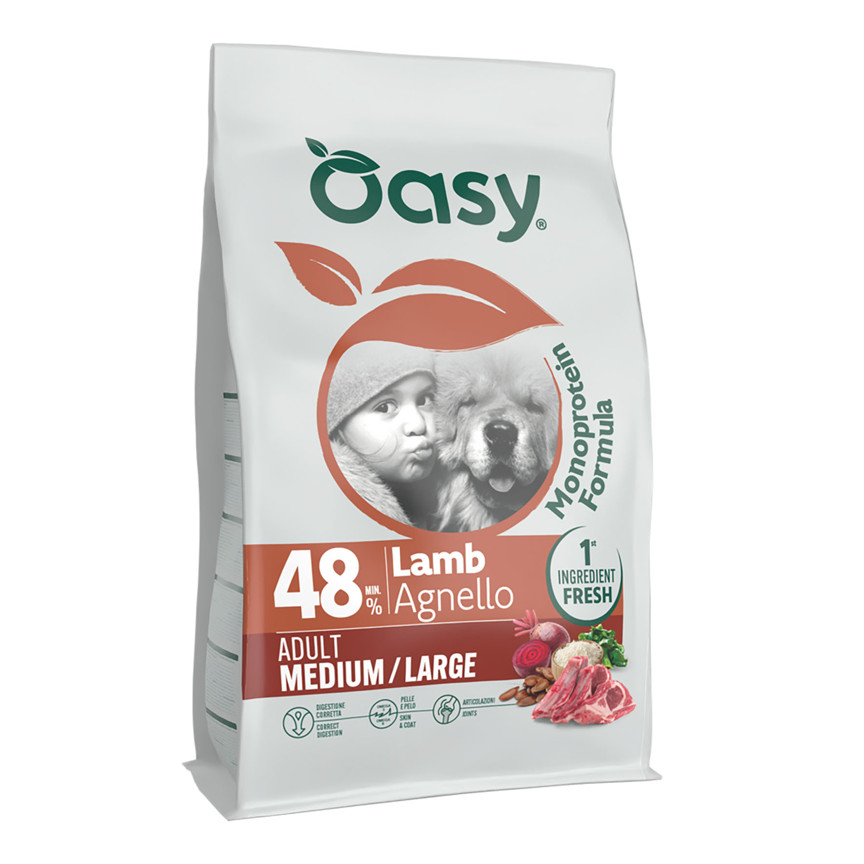 Oasy Dry Dog OAP Adult Medium/Large - Agneau, 10 kg