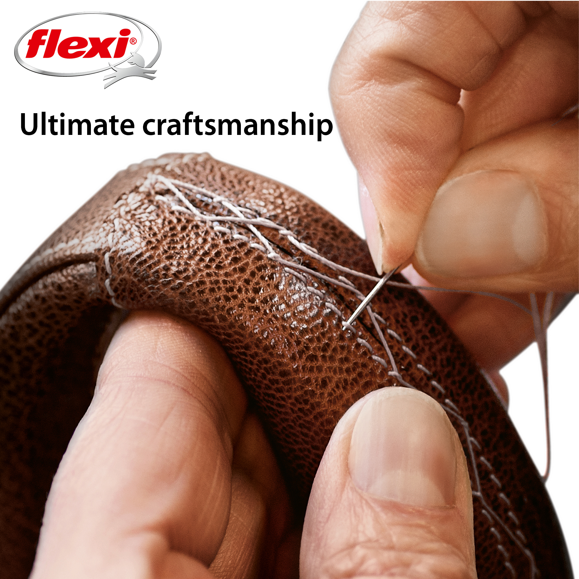 Flexi Leather Gurt-Rollleine, dunkelbraun, 5 m