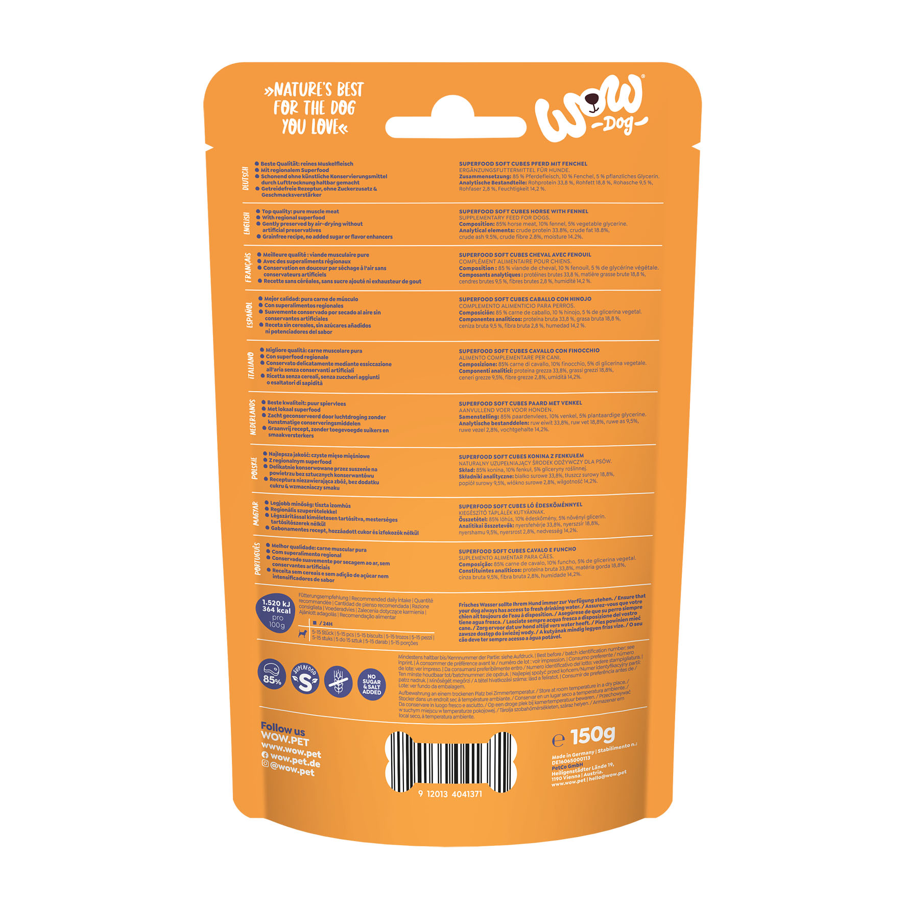 WOW Soft Cubes cheval au fenouil, 150g