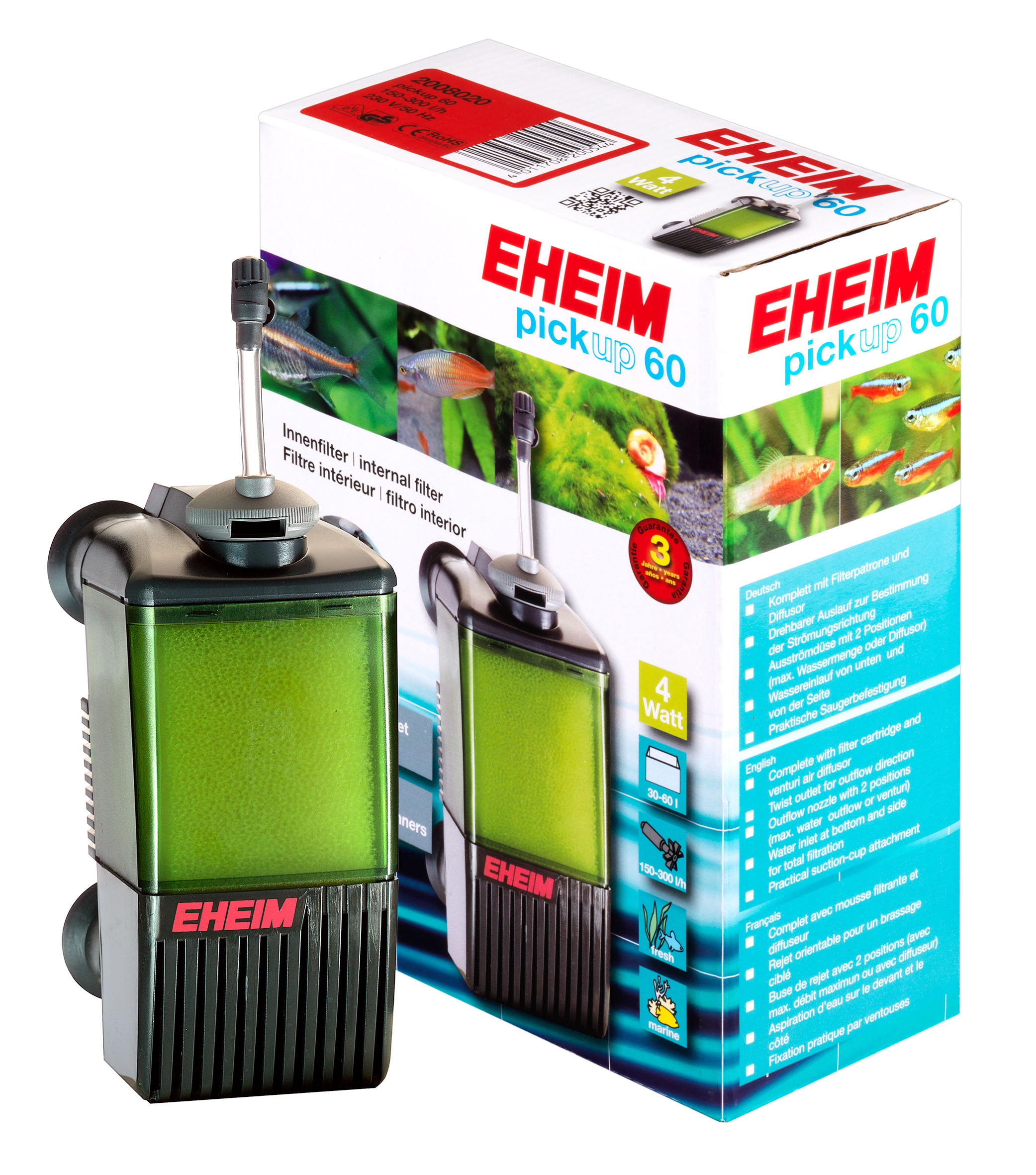 Eheim Innenfilter pickup 60, 150-300l/h, 4W, 9.6x7.5x16.3cm