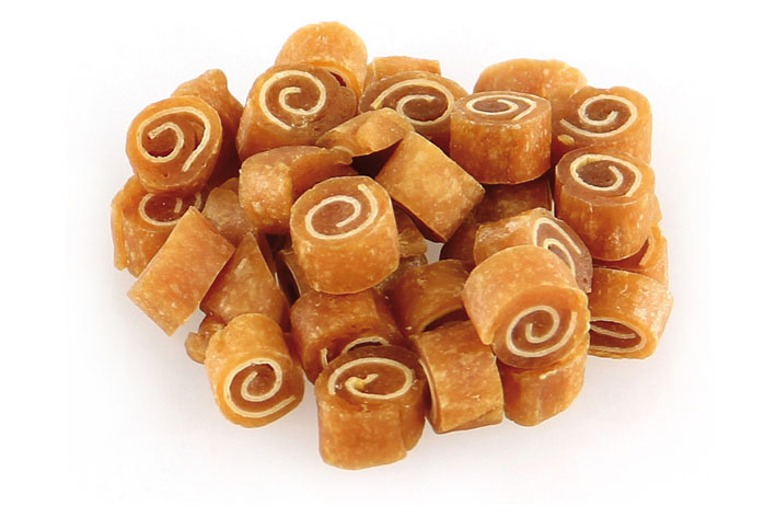 SwissDog Mini roulades, poitrine de poulet & poisson, 100g SwissDog Mini roulades, poitrine de poulet & poisson, 100g