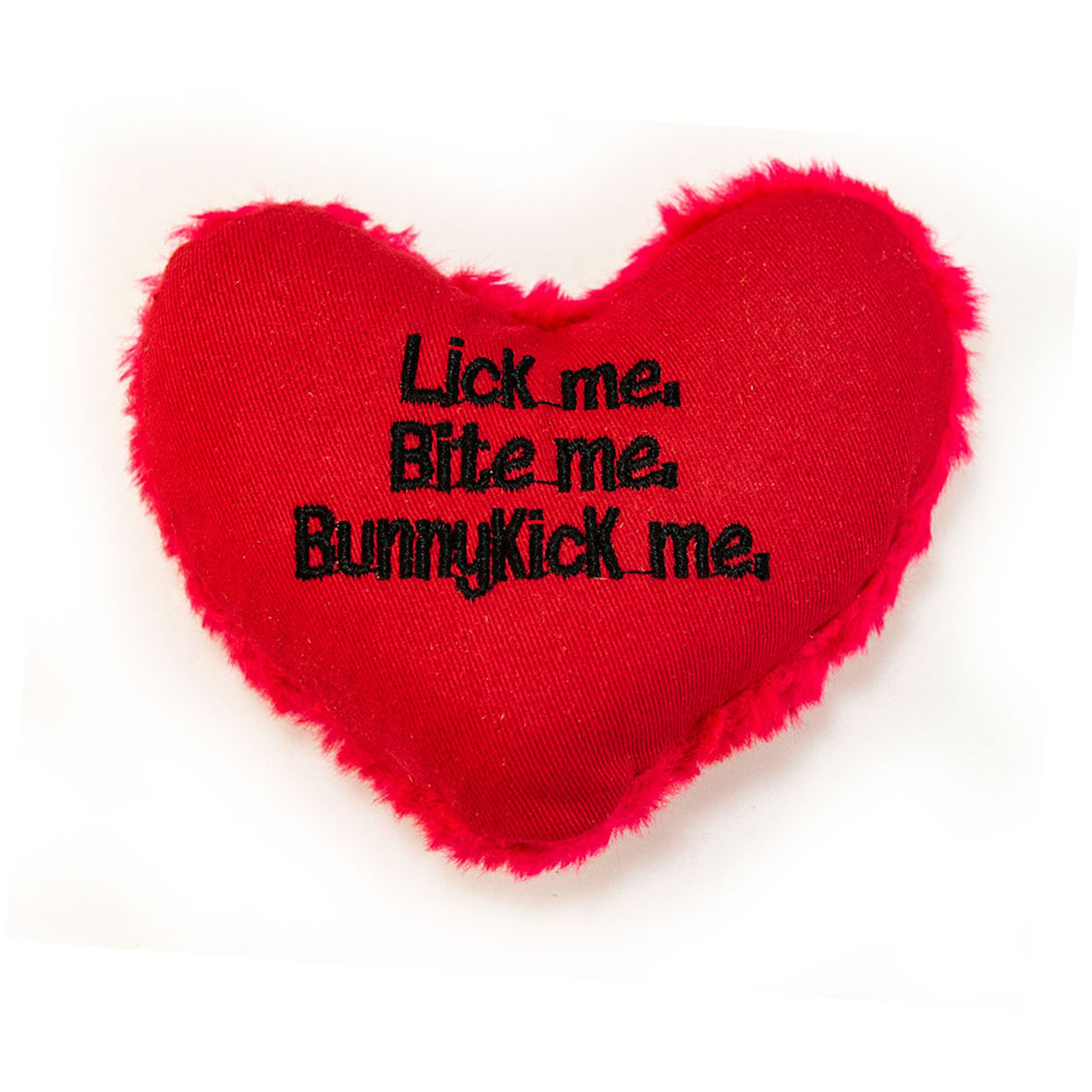 Yeowww Hearrrt Attack - "Lick me. Bite me. Bunnykick me", 10cm, rot