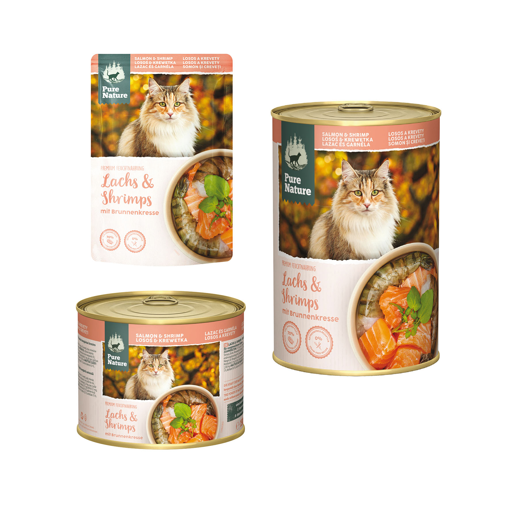 PureNature Lachs und Shrimps mit Brunnenkresse