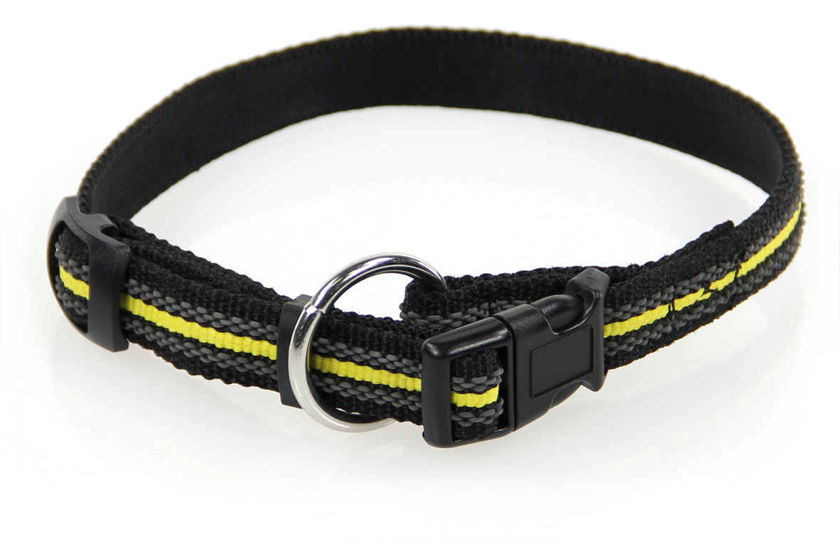 swisspet collier FLUOS, noir-jaune, 20/350-500mm