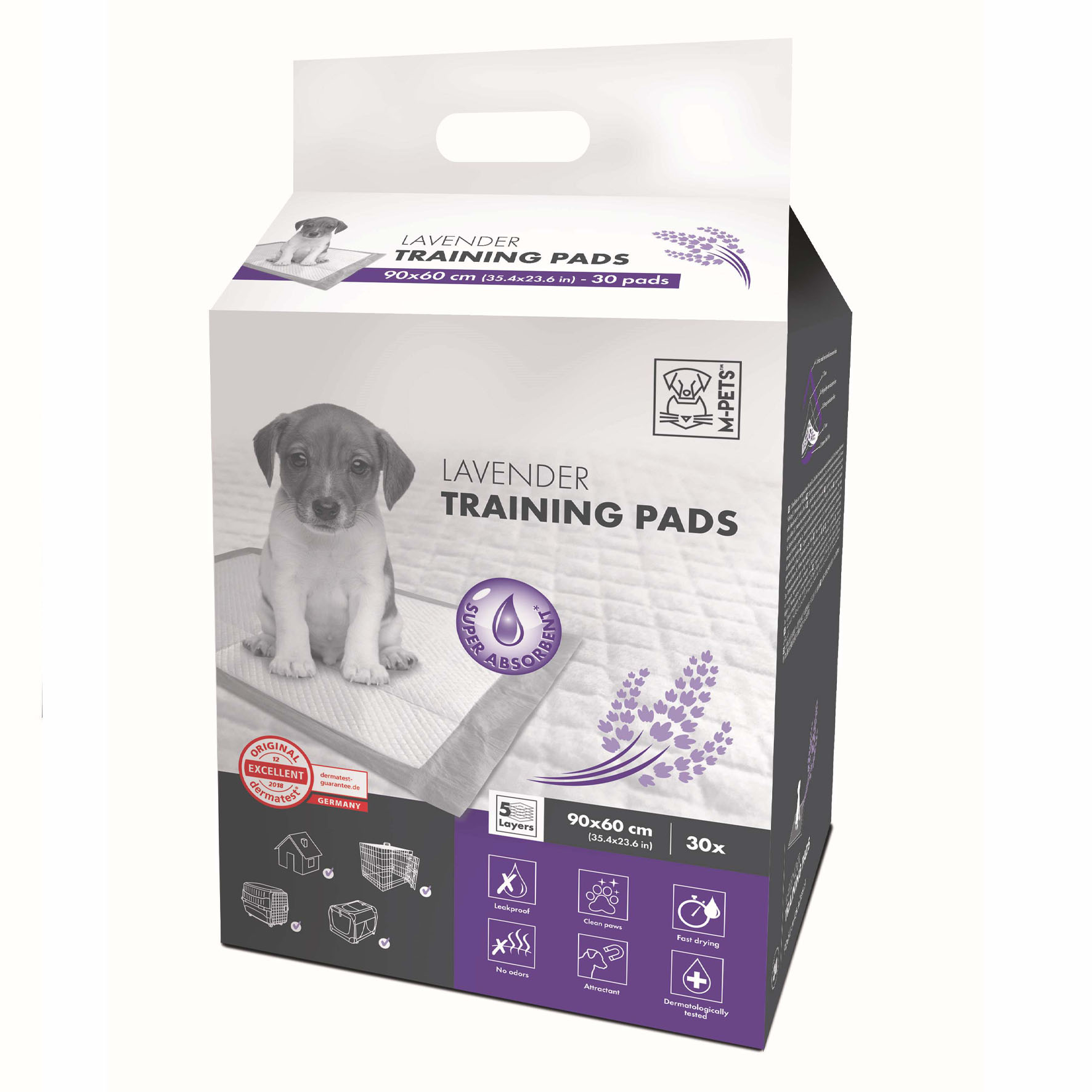 M-Pets Welpen-Trainingspads, 30 Stück, 90x60cm