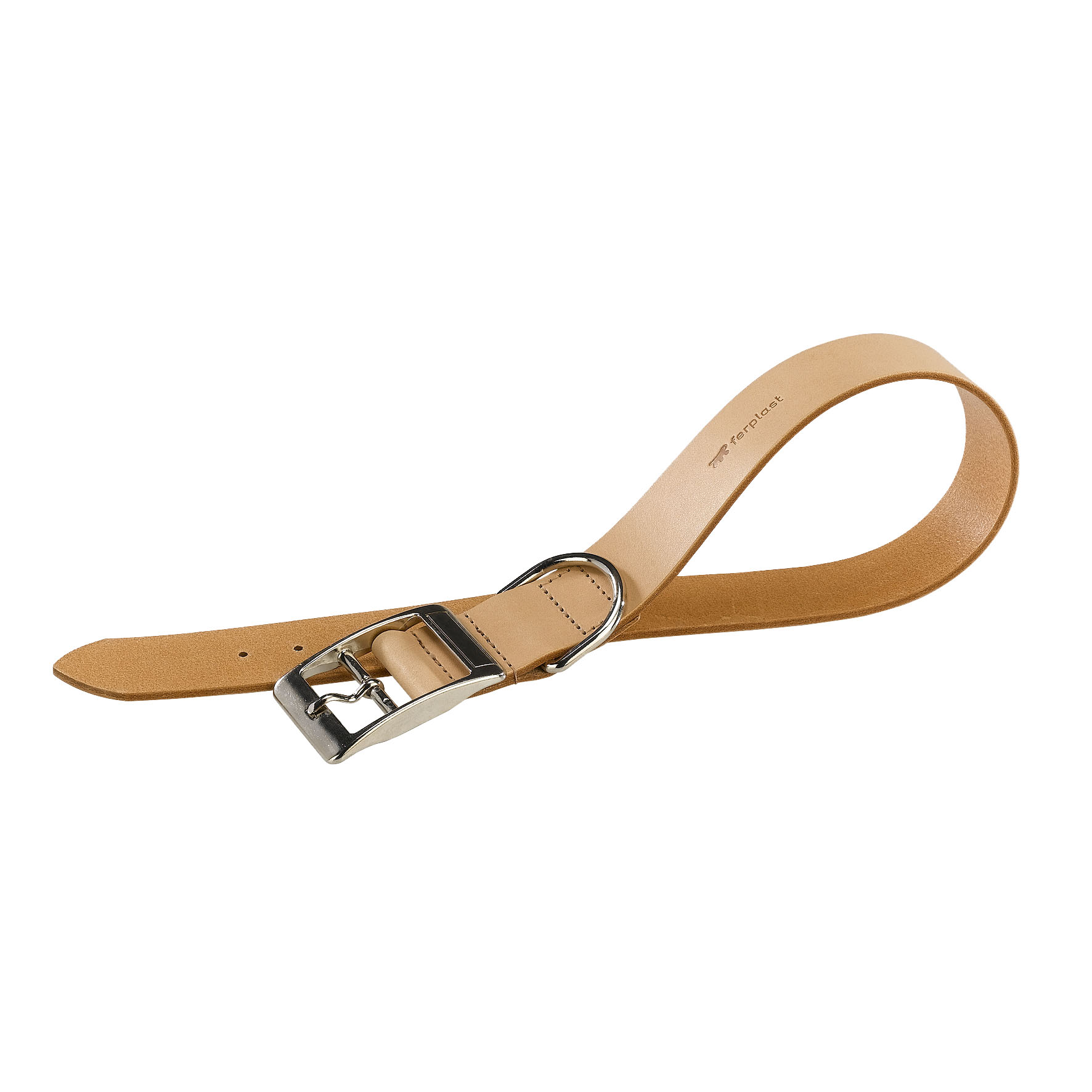 Ferplast Collier en cuir Natural A:45-53cm B:25mm, beige
