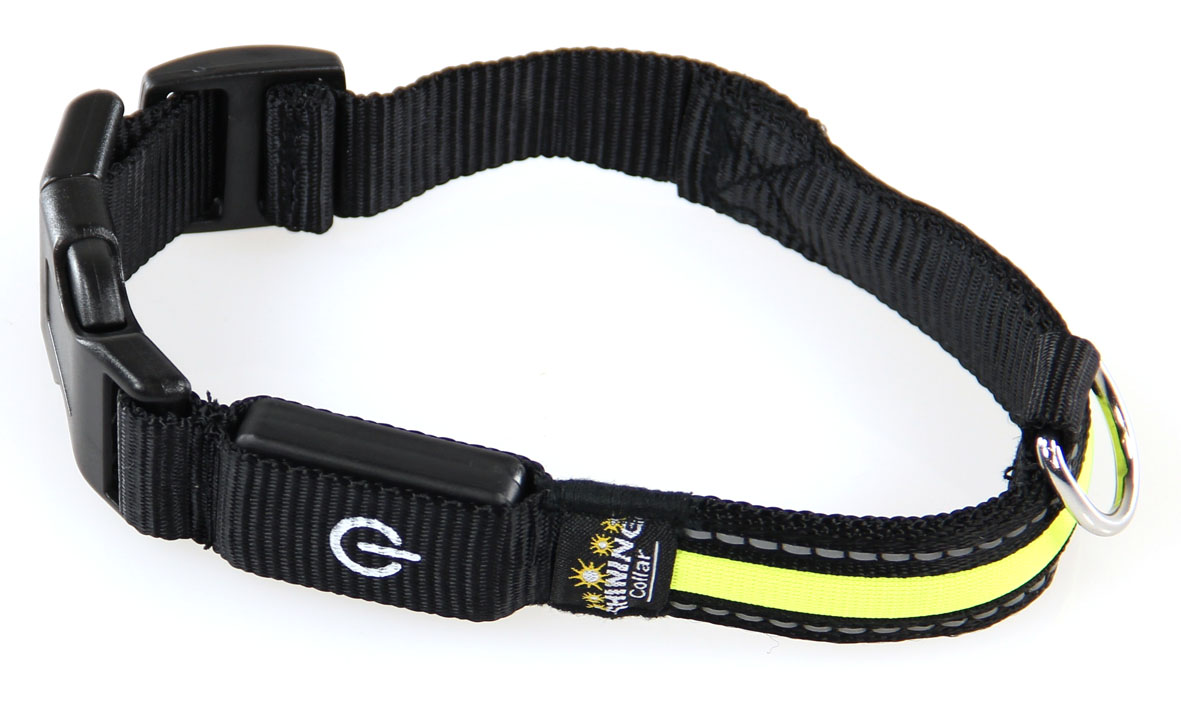 swisspet collier et laisse lumineux Fluo L, jaune