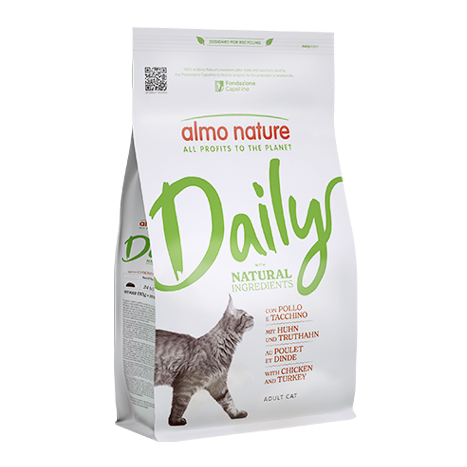 Almo Cat Daily Adult - Poulet & Dinde, croquettes pour chats, 1,2 kg