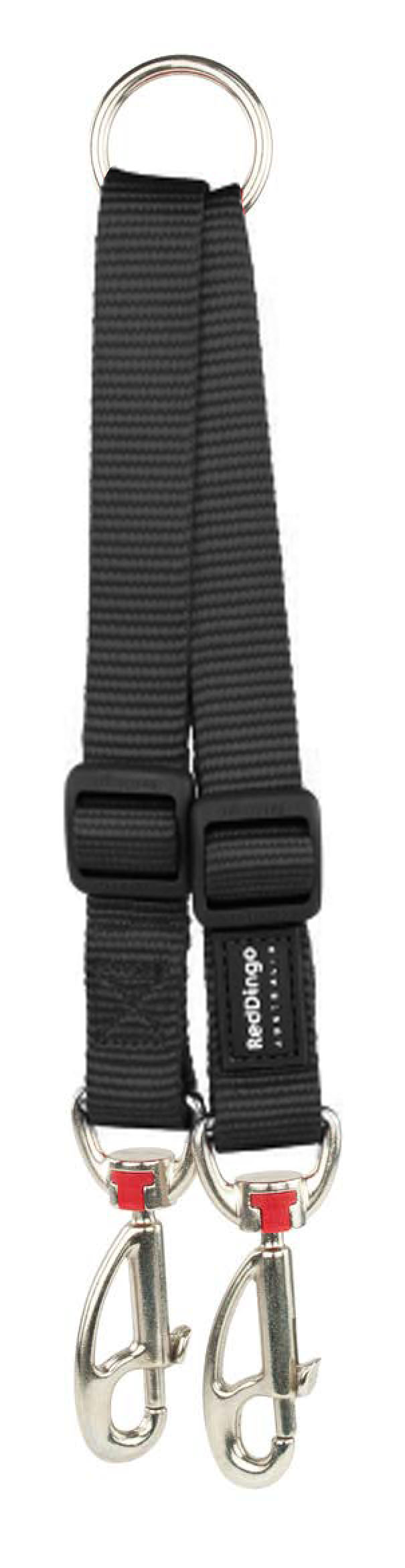 RedDingo laisse double raccord, noire S=15mm/20-26.5cm
