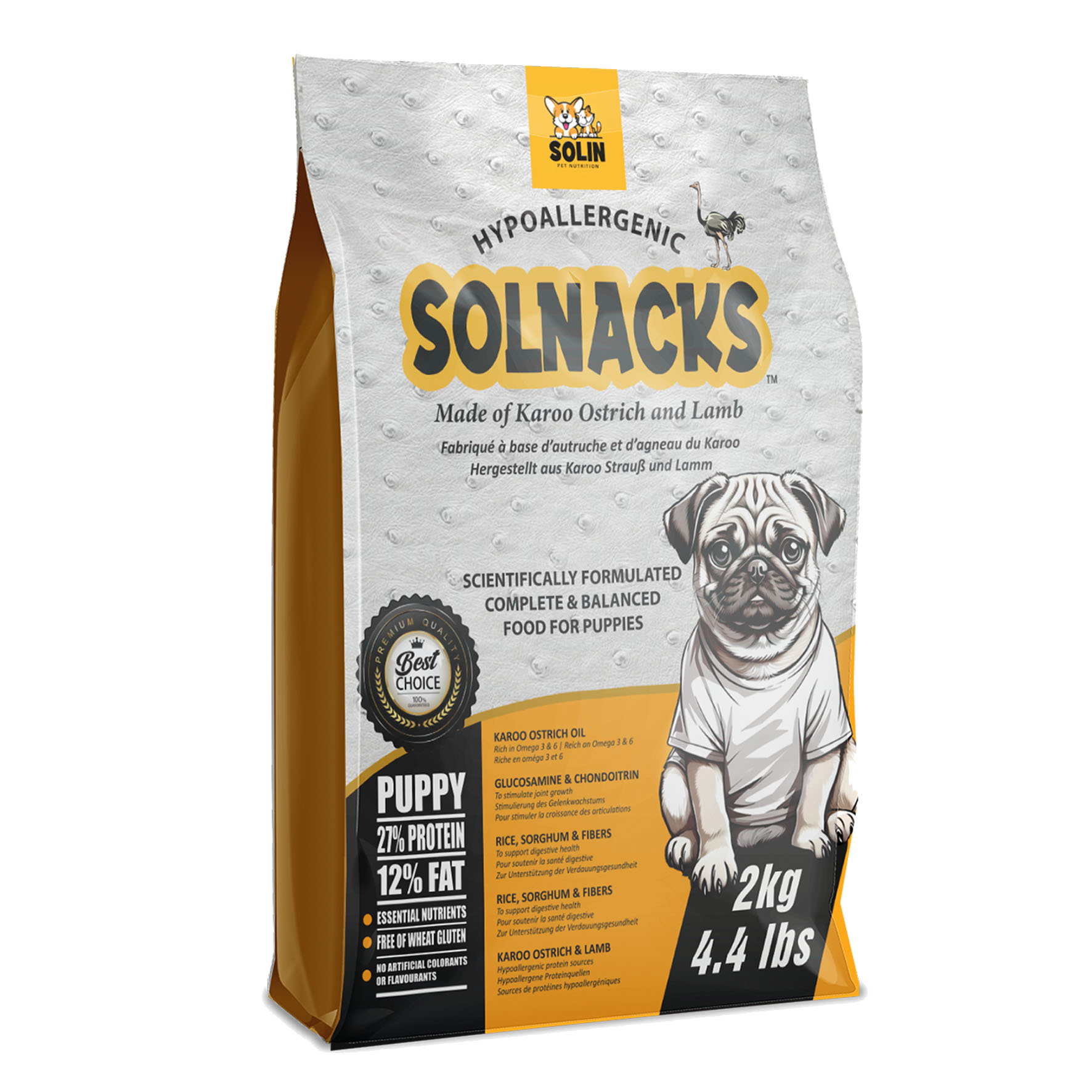 SOLNACKS Dog Puppy – All Breeds mit Strauss