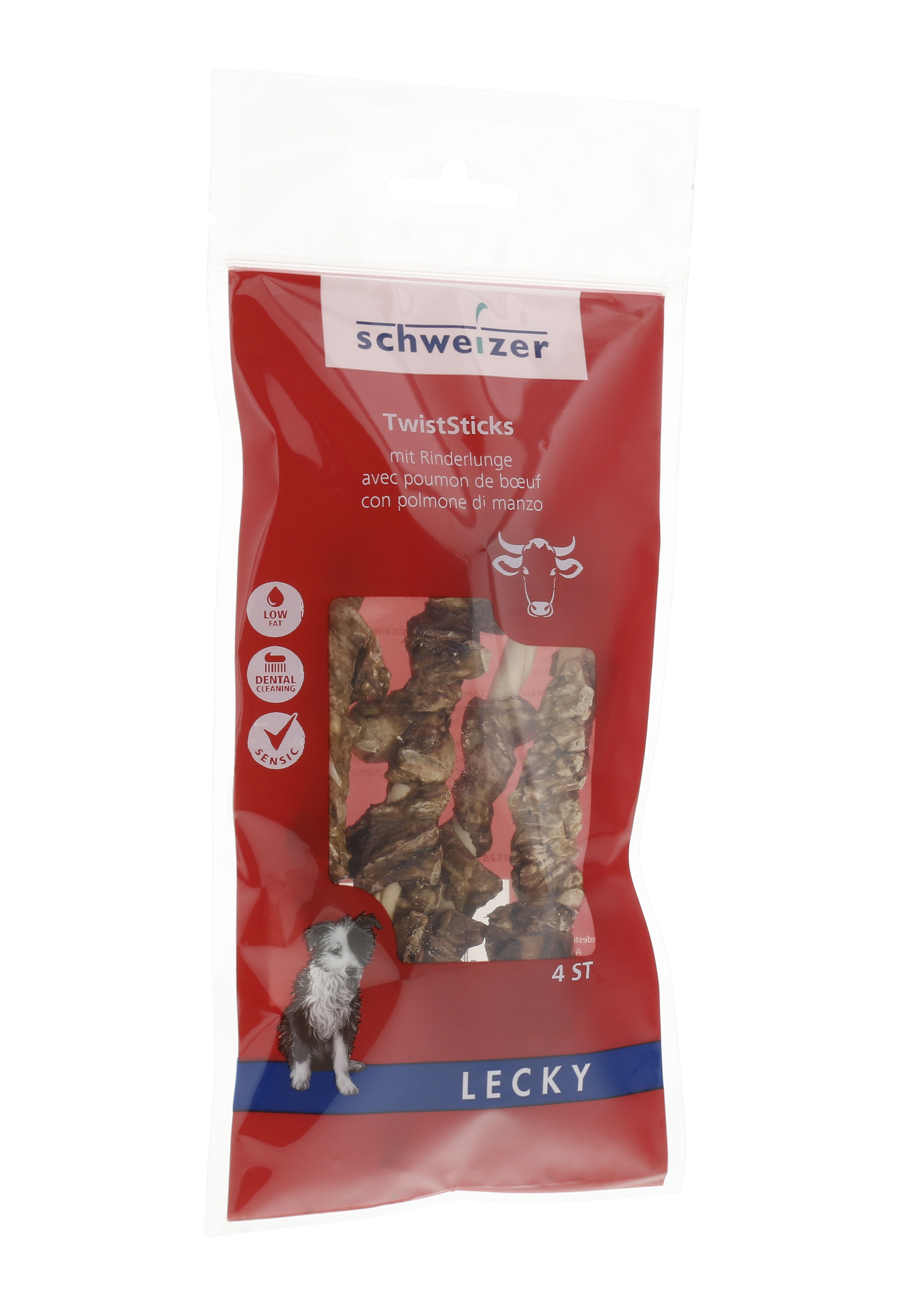 Lecky TwistSticks mit Rinderlunge, 40g