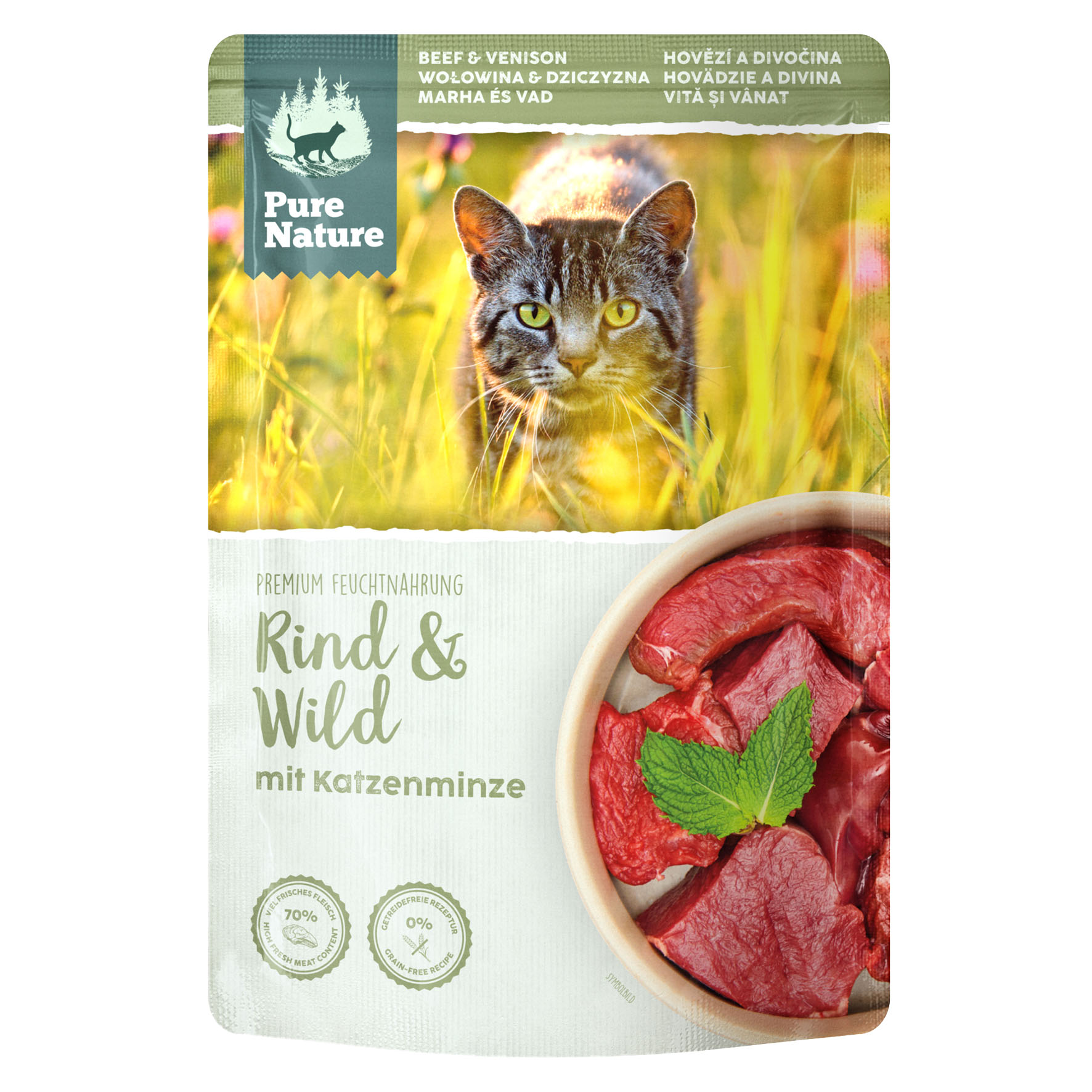 PureNature Boeuf et Gibier avec Herbe à Chat, 85g