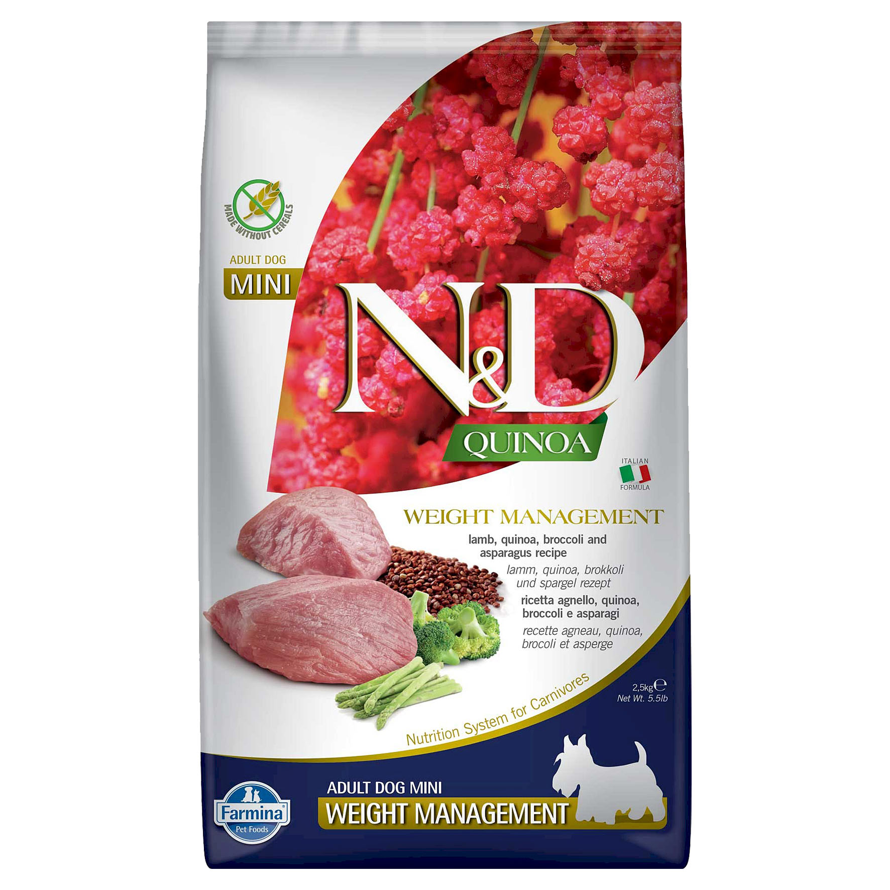 Farmina Dog Mini Adult Quinoa Weight Mini avec agneau 2.5kg