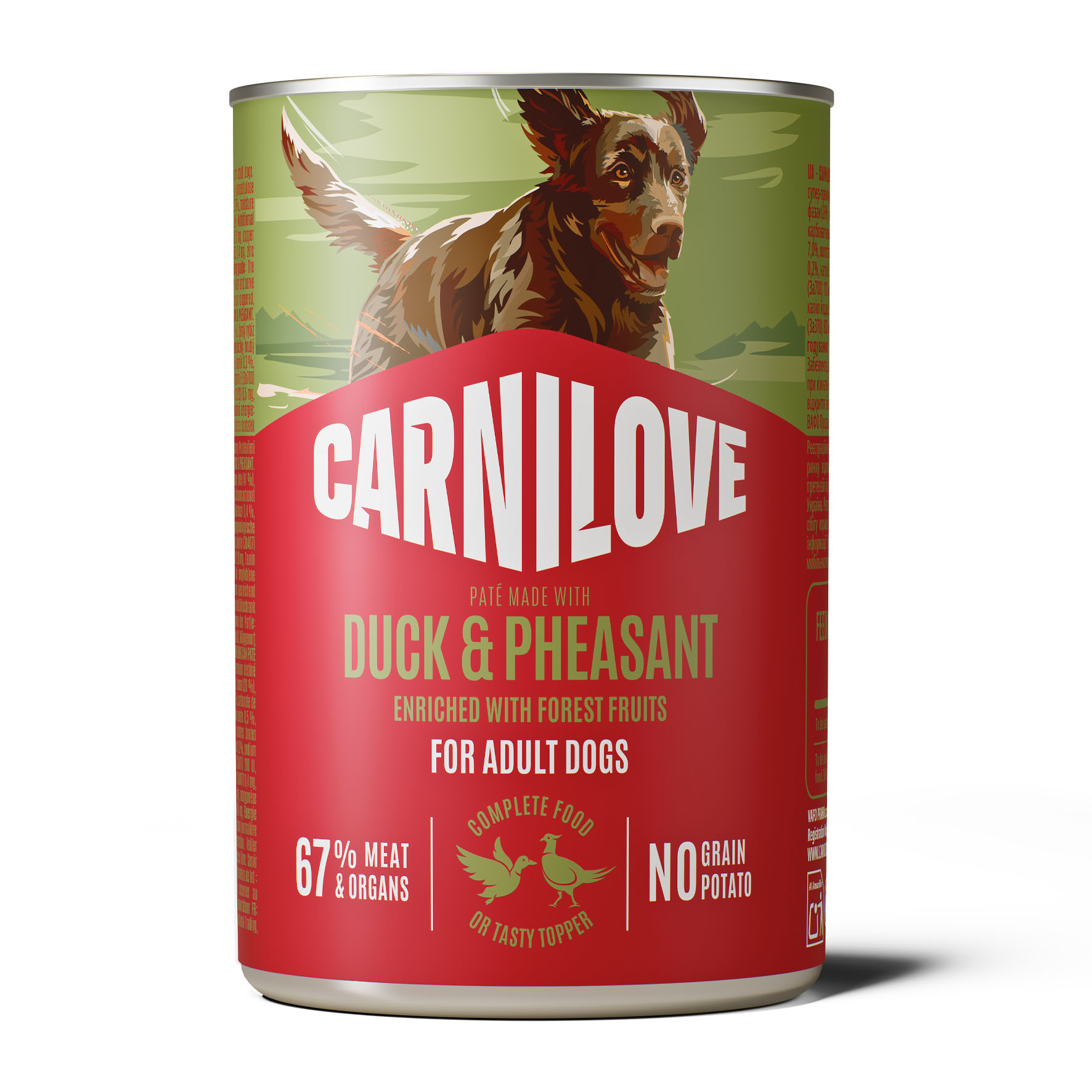 Carnilove Dog Paté Adult - Ente & Fasan, Nassfutter für Hunde, 400g