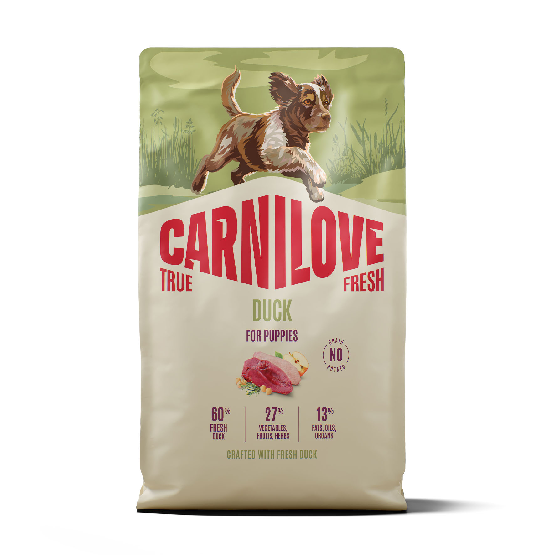 Carnilove Dog True Fresh Junior - Ente, Trockenfutter für Junghunde
