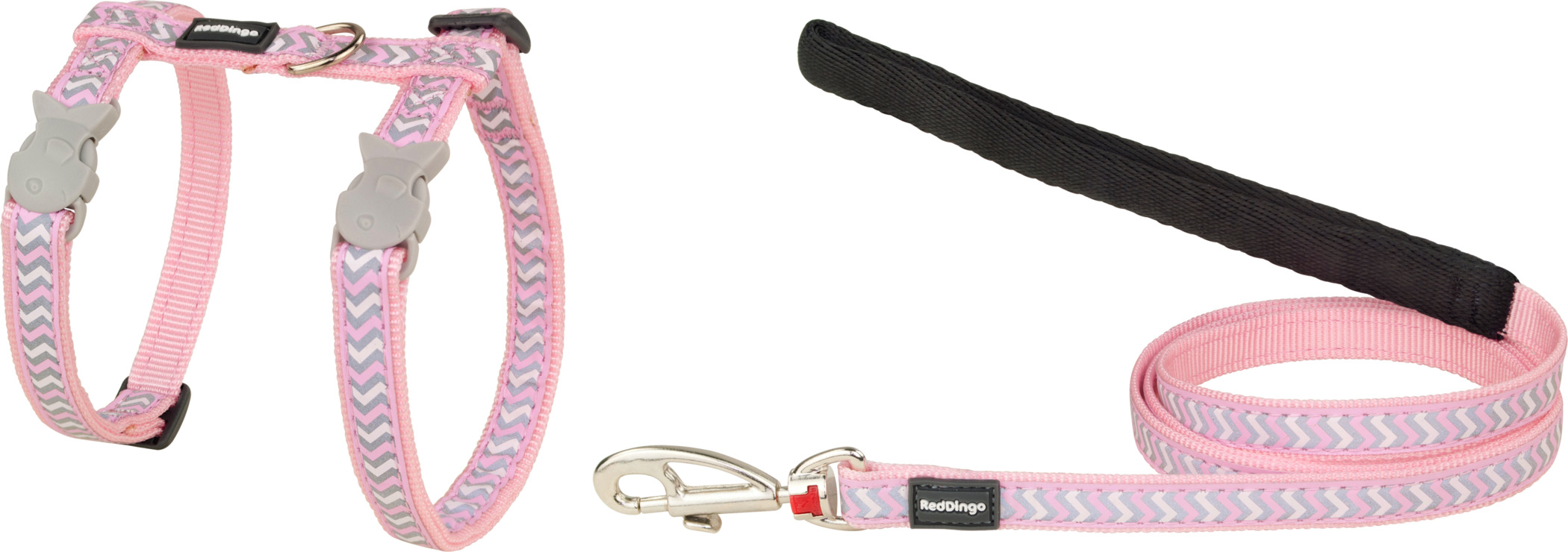 RedDingo Geschirr und Leine Reflective Ziggy Pink - XS