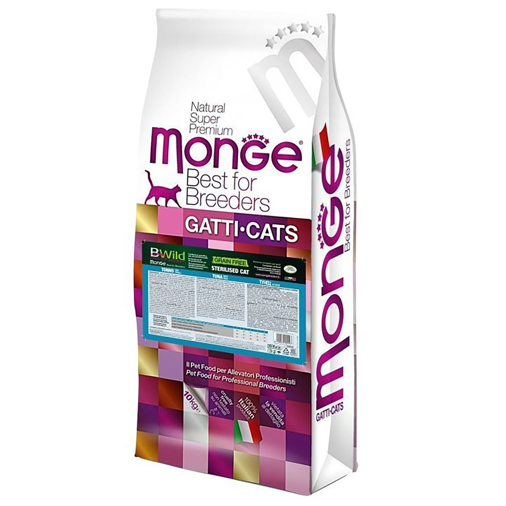 Monge Cat BWild Sterilised – Thon, croquettes sans céréales pour chats, 10 kg