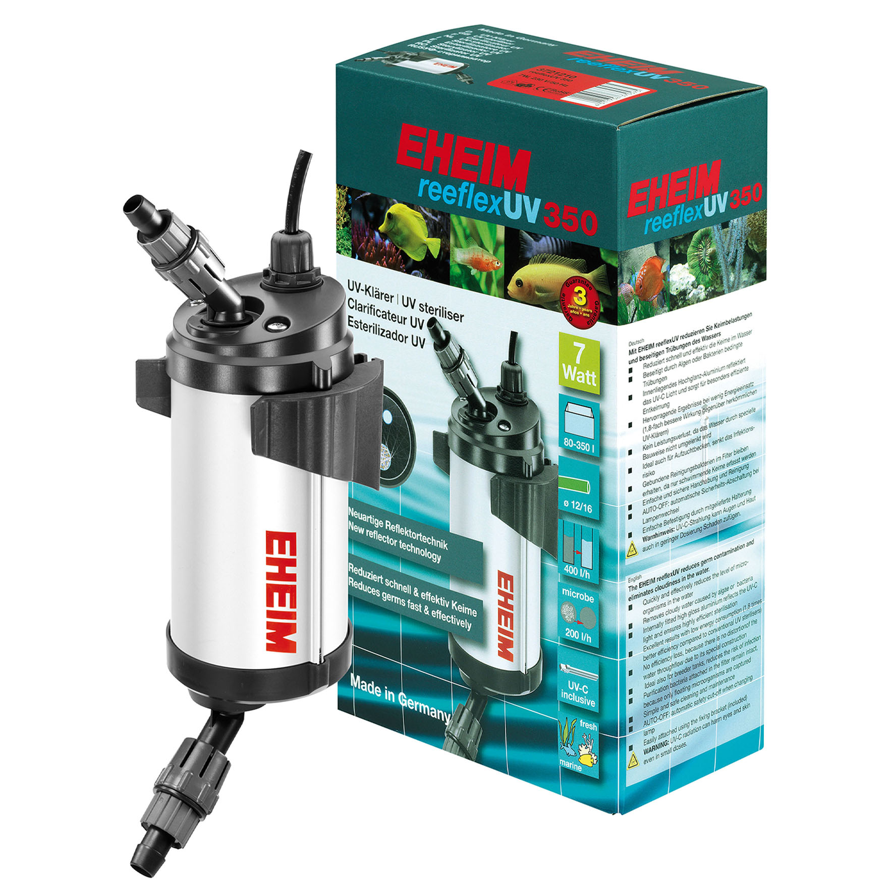 EHEIM Klärer reeflexUV 350, 106x128x309mm;  ø 12/16mm