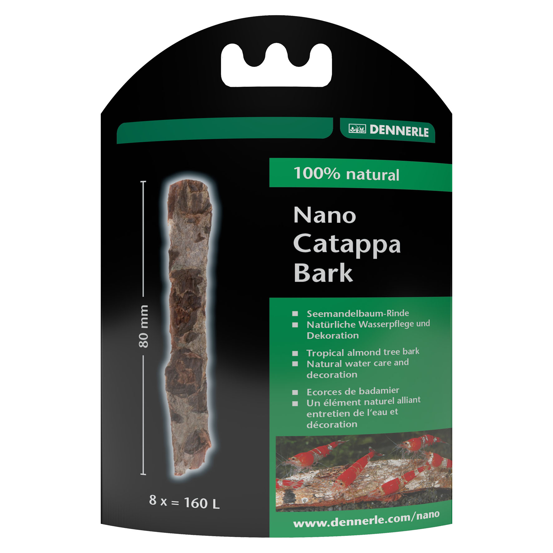 Dennerle Nano Catappa Bark, L=80mm 8 Stück für 160 Liter