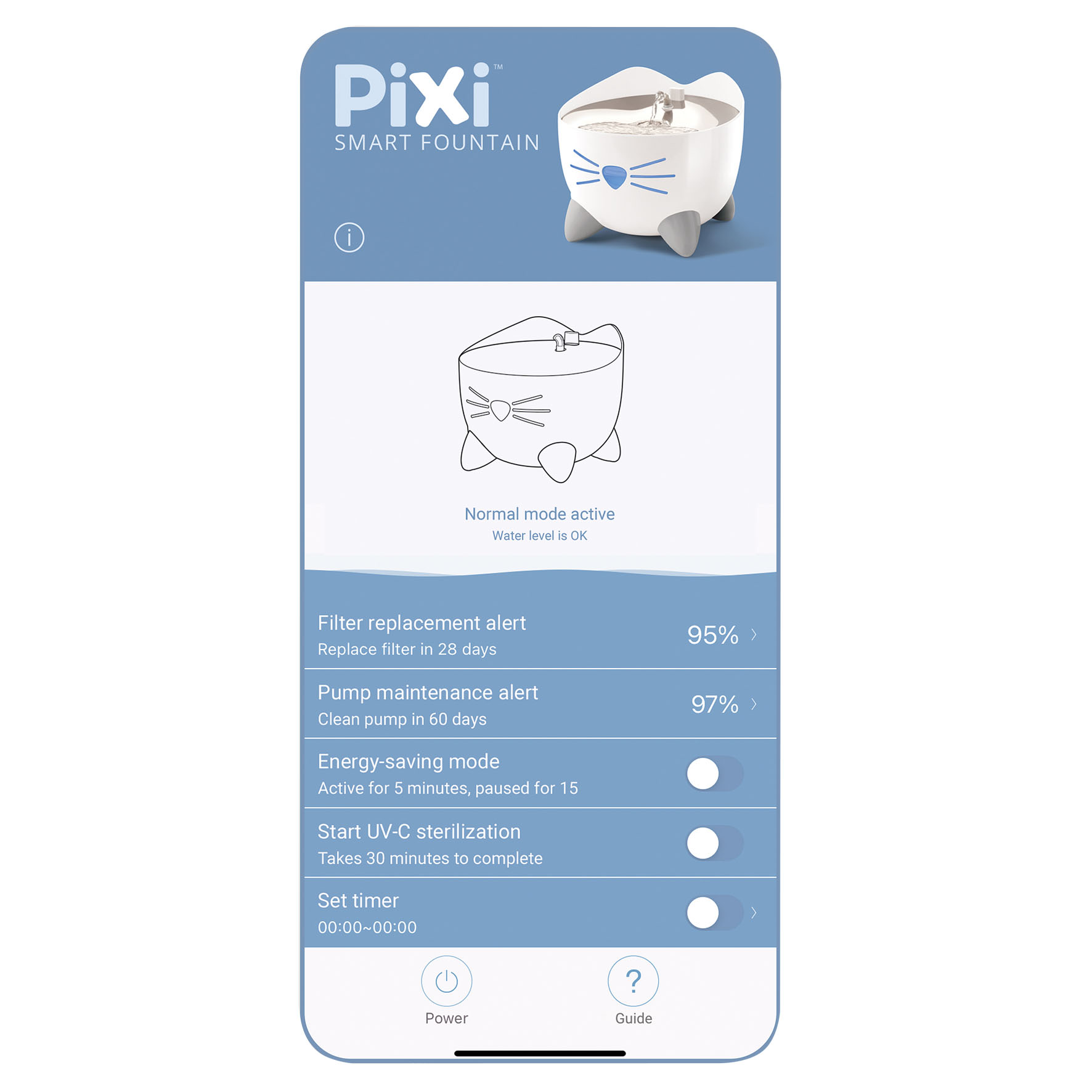 Catit Pixi Smart Fontaine à eau, 2l